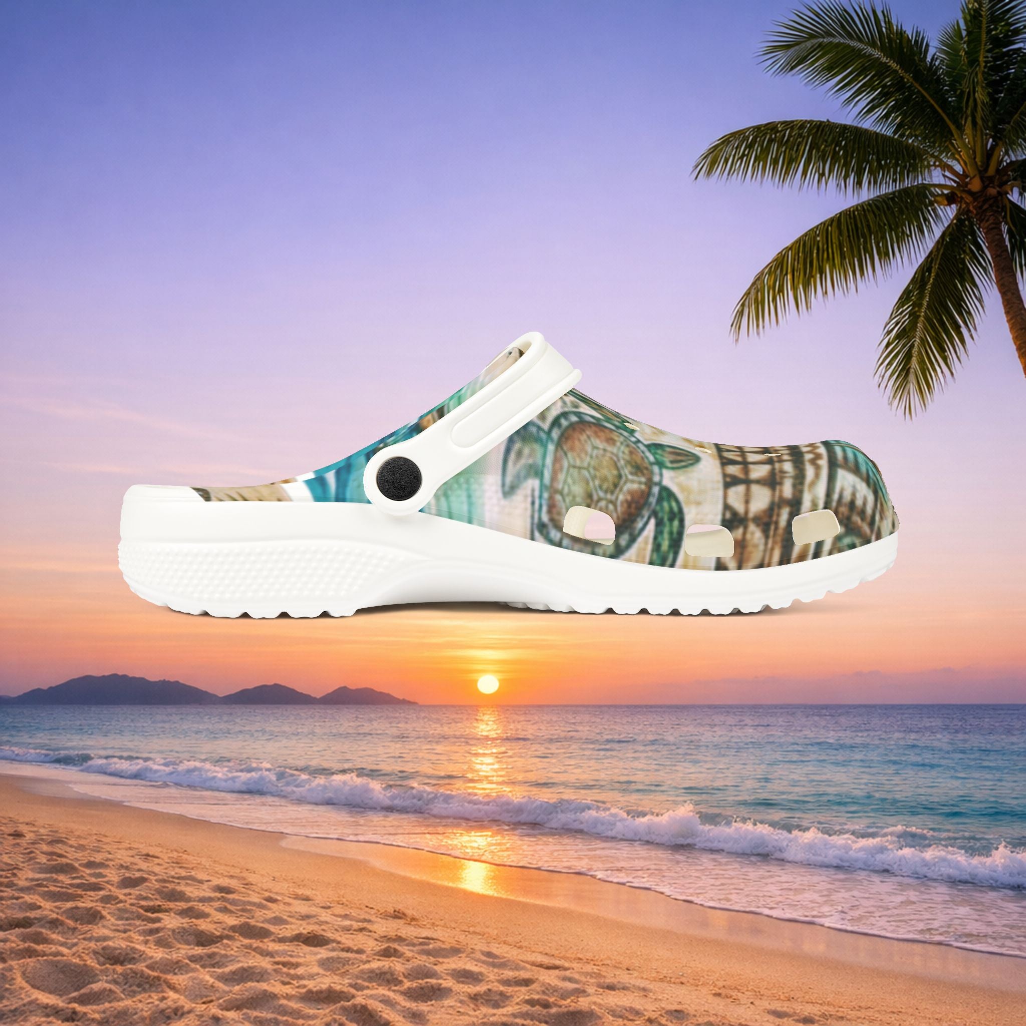 Tiki Palm Clogs — Tropical EVA Foam Slip-On Shoes