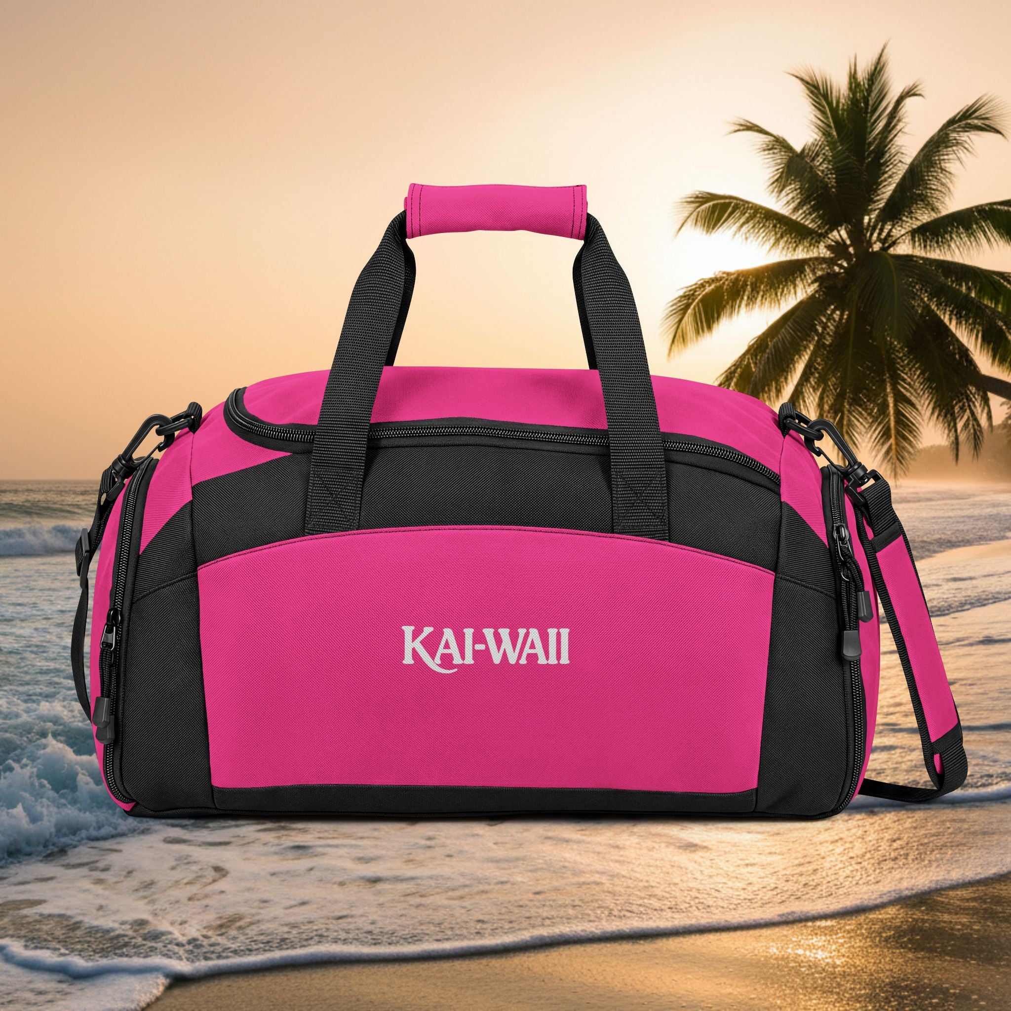 Kawaii Logo Gym Bag — Durable Black Workout Duffel