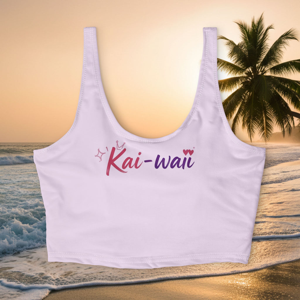 Kai-waii Cute Heart Crop Sports Bra — Pastel Pink Activewear