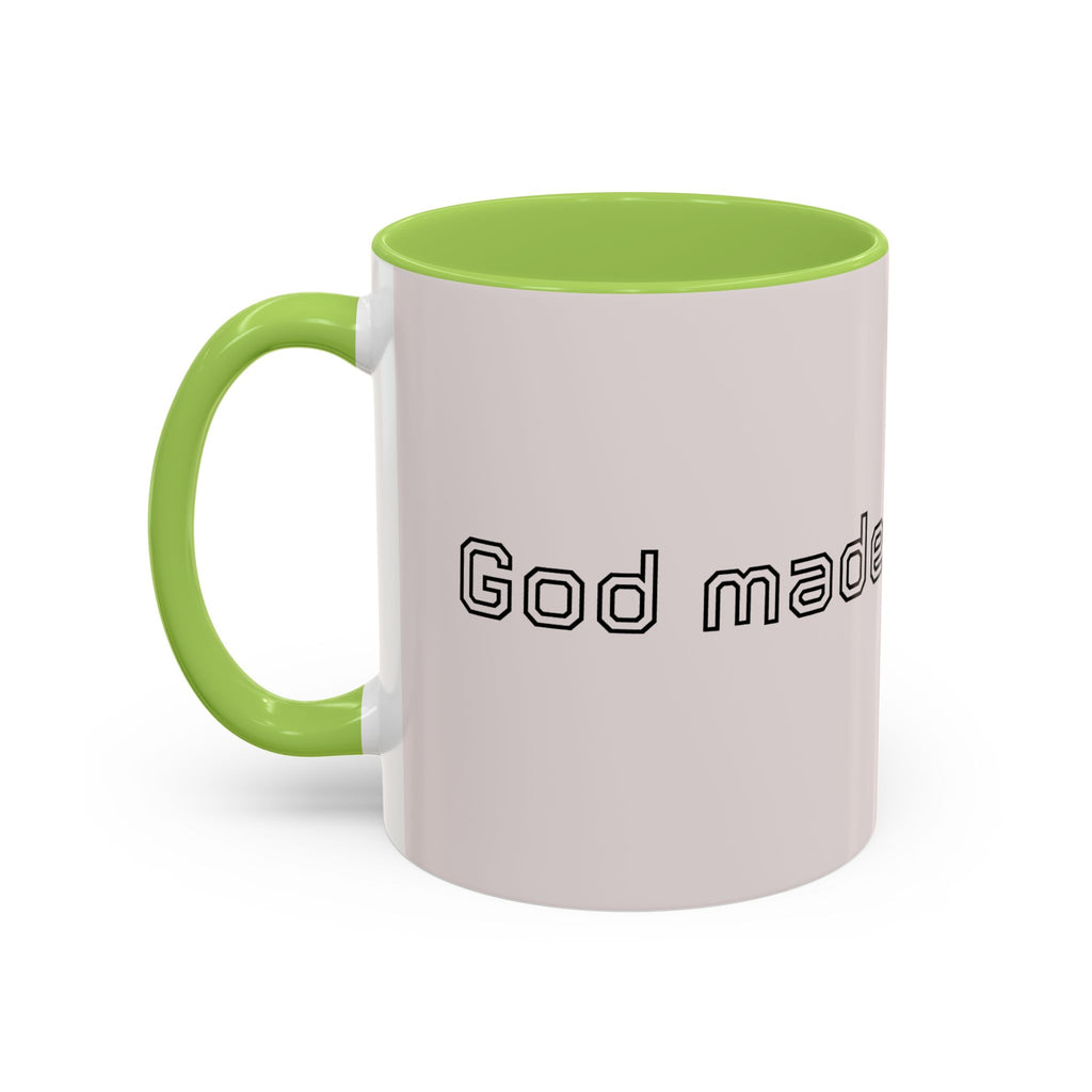 Motivational Accent Coffee Mug — "God Made It Happen" Inspirational Latte Mug