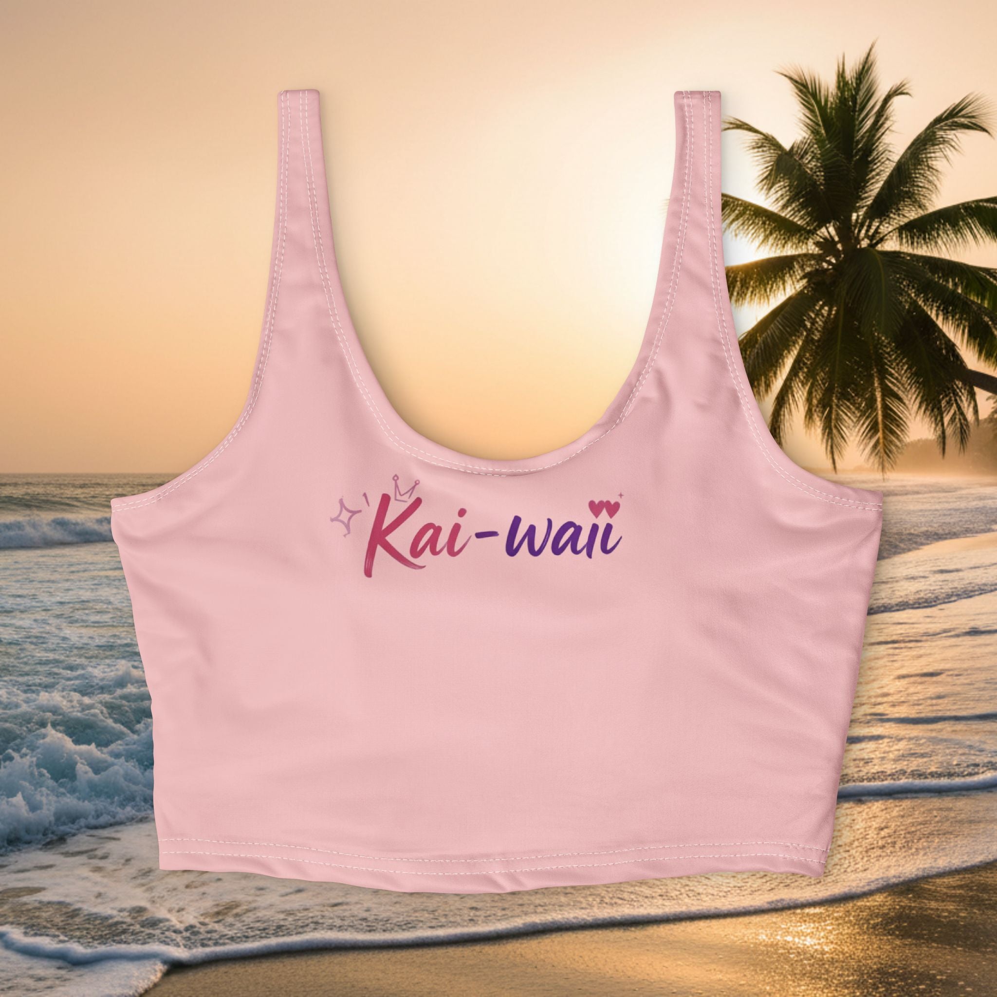 Kai-waii Sports Bra — "Move • Glow • Love Yourself" Active Crop Top