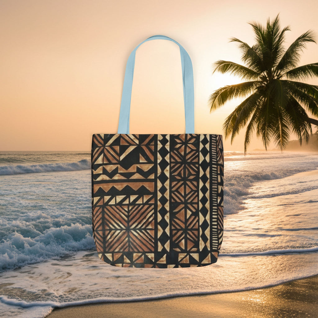 Tribal Pattern Canvas Tote Bag — Beach Market Tote Bag