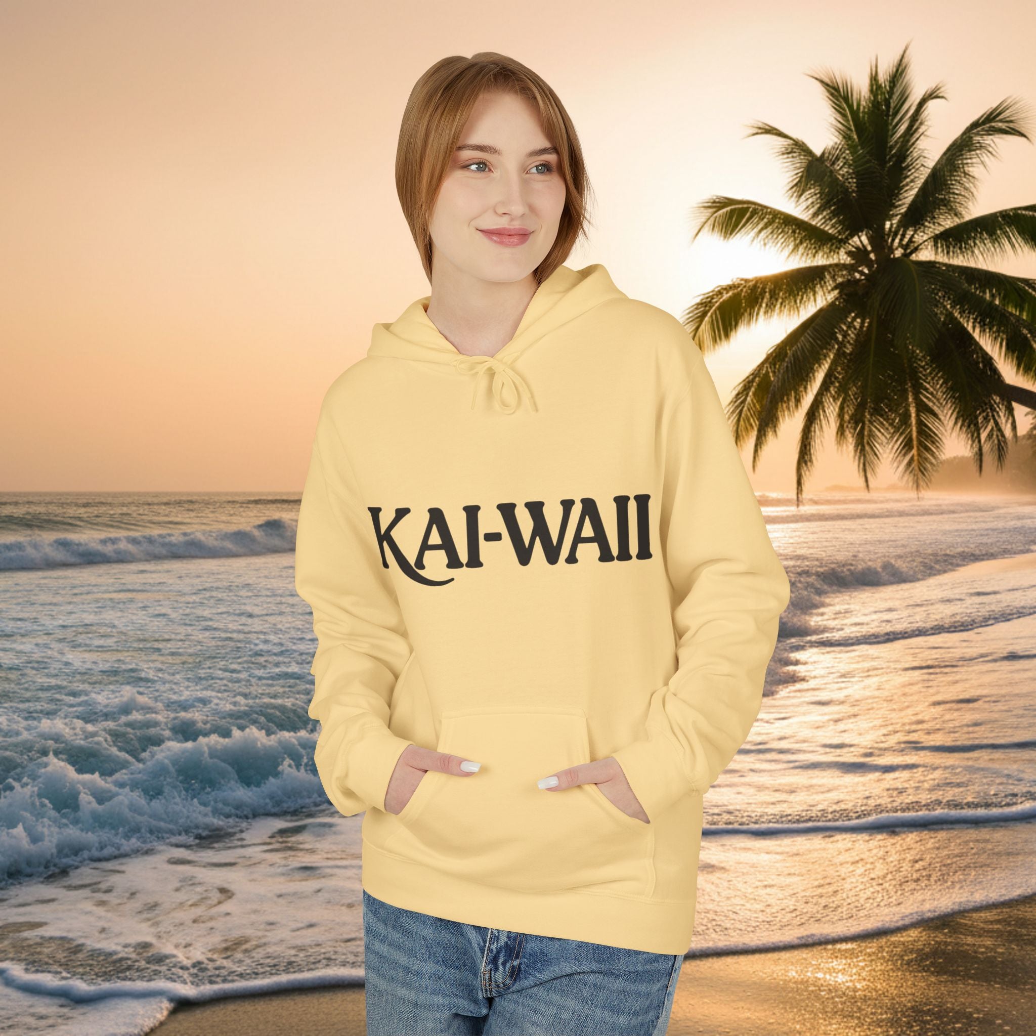 KAI-WAII Bold Text Hoodie — Minimalist Streetwear Pullover
