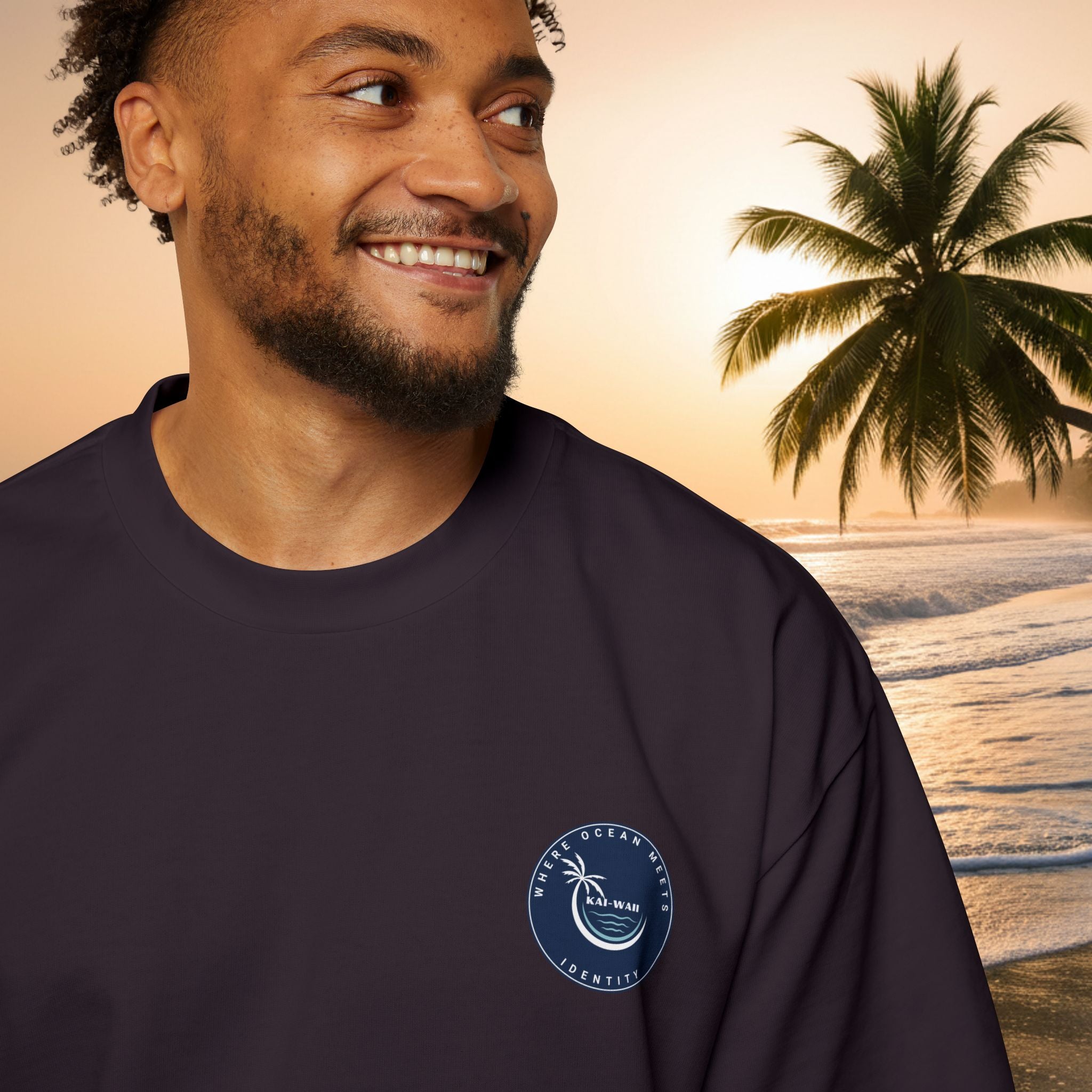 Ocean Is My Escape Tee — Men's Oversized Beach Graphic T-Shirt