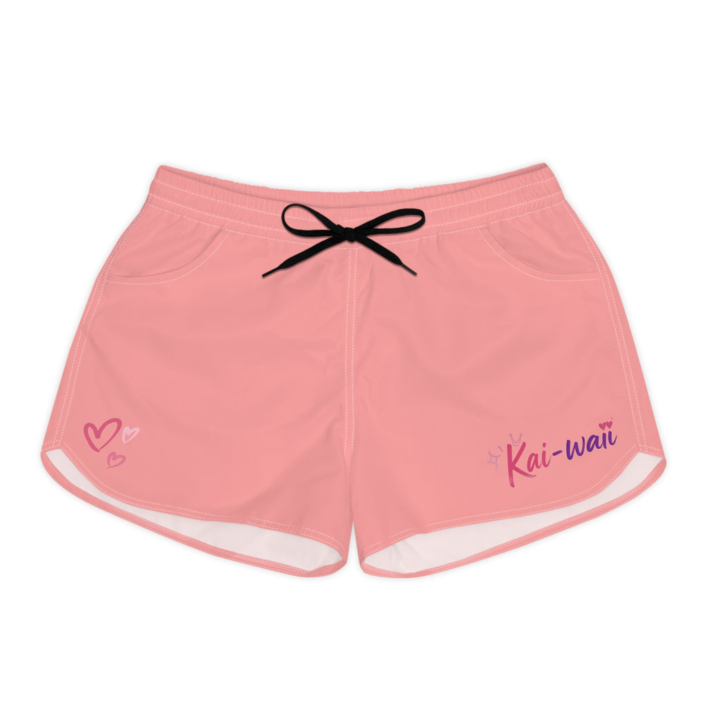 Women's Pink 'Kai-Waii' Cute Heart Lounge Shorts