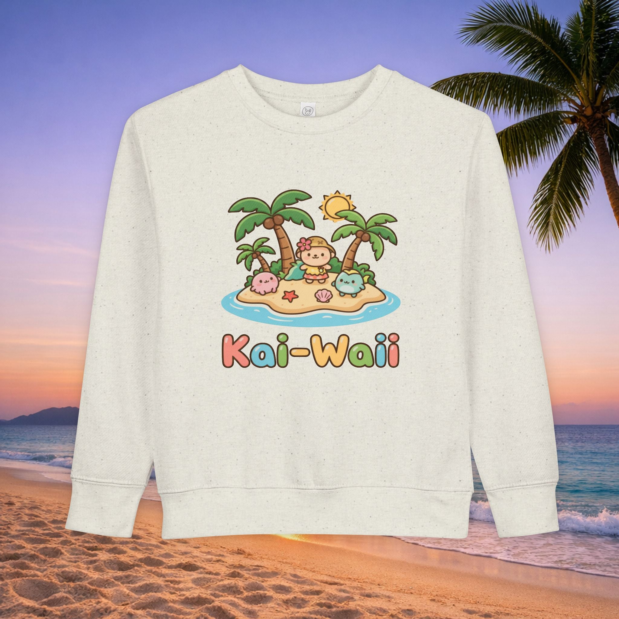 Kai-Waii Island Toddler Sweatshirt — Cute Hawaiian Palm Beach Graphic