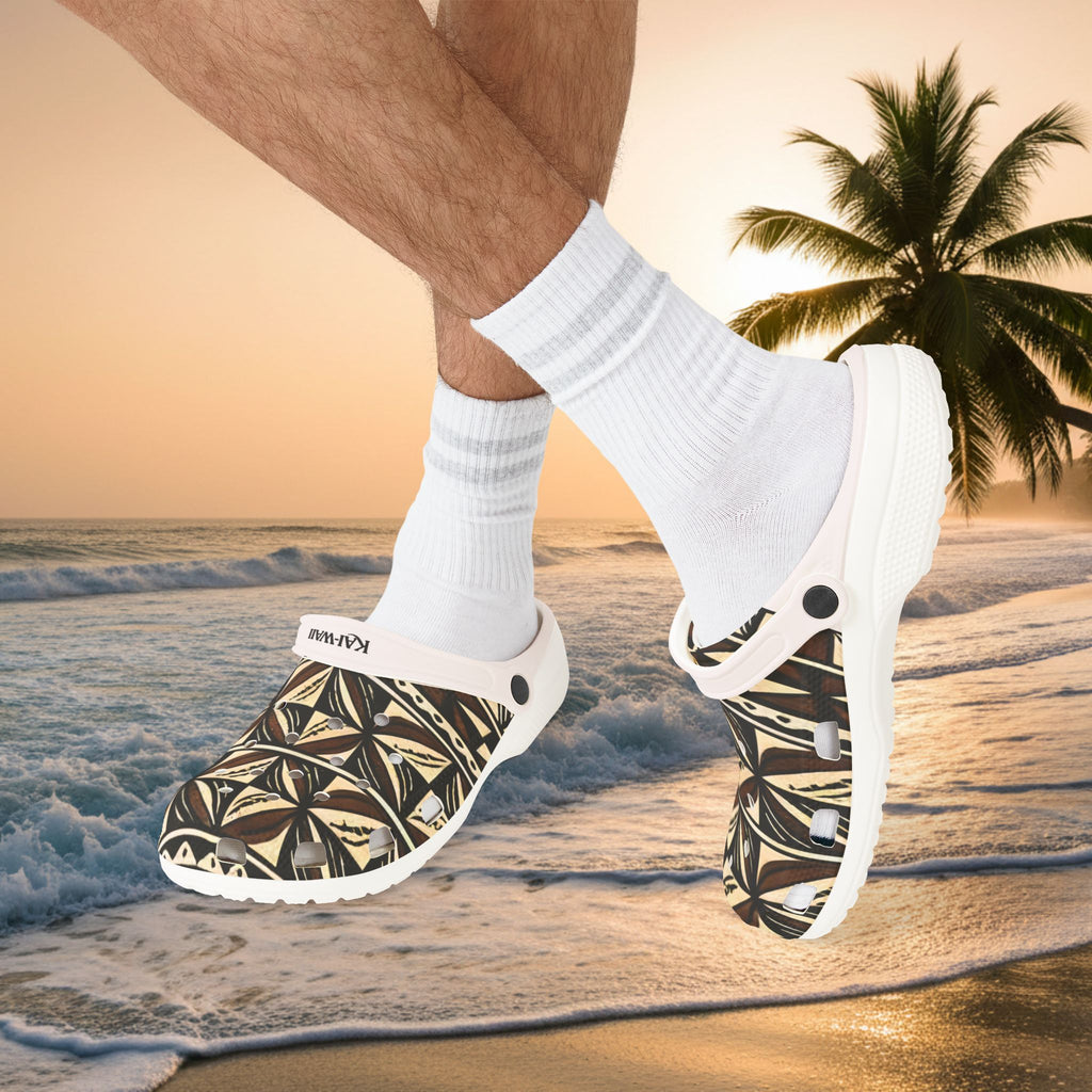 Tropical Tribal EVA Foam Clogs — Patterned Beach Slip-Ons