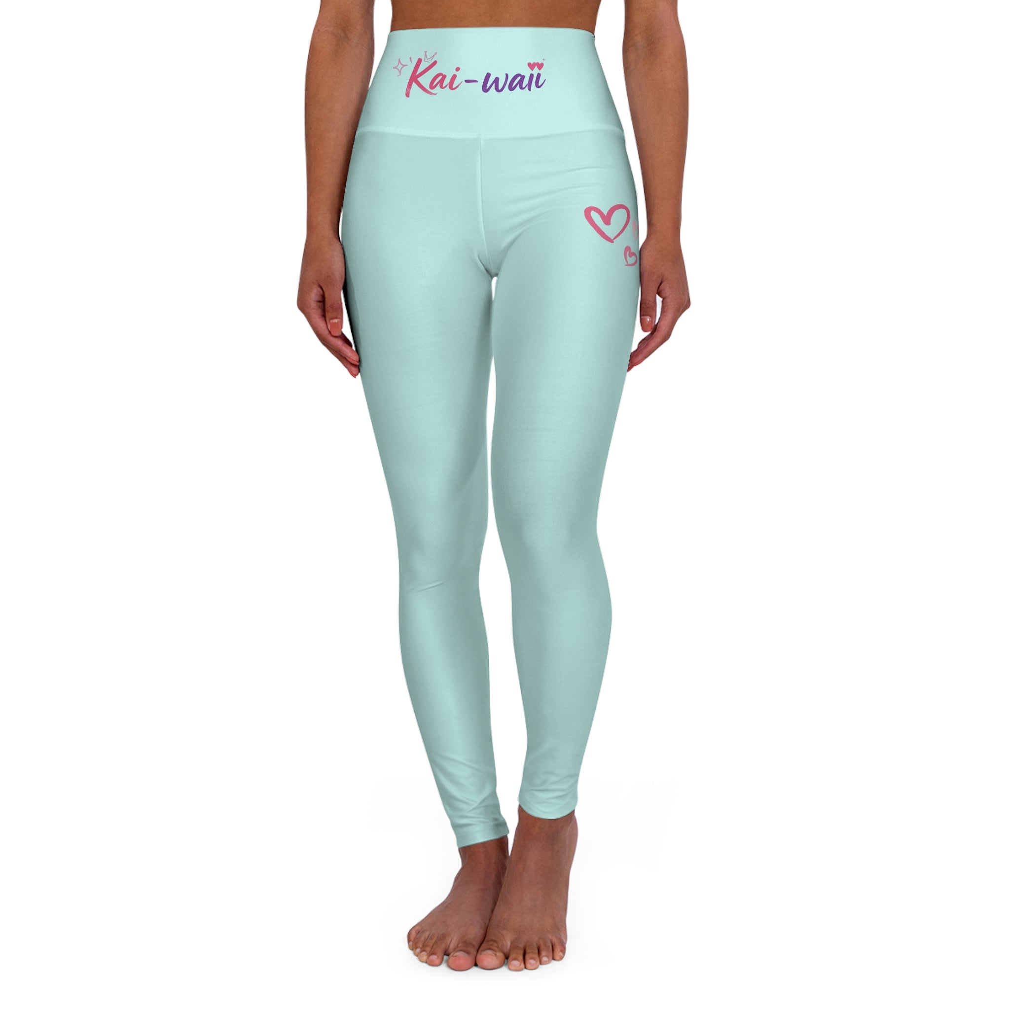 KAI-WAII Women Mint High-Waist Heart Print
