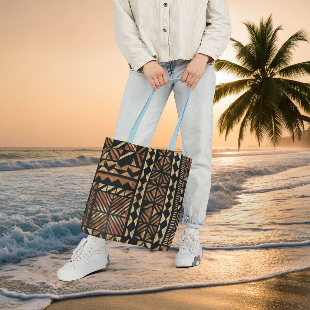 Tribal Pattern Canvas Tote Bag — Beach Market Tote Bag