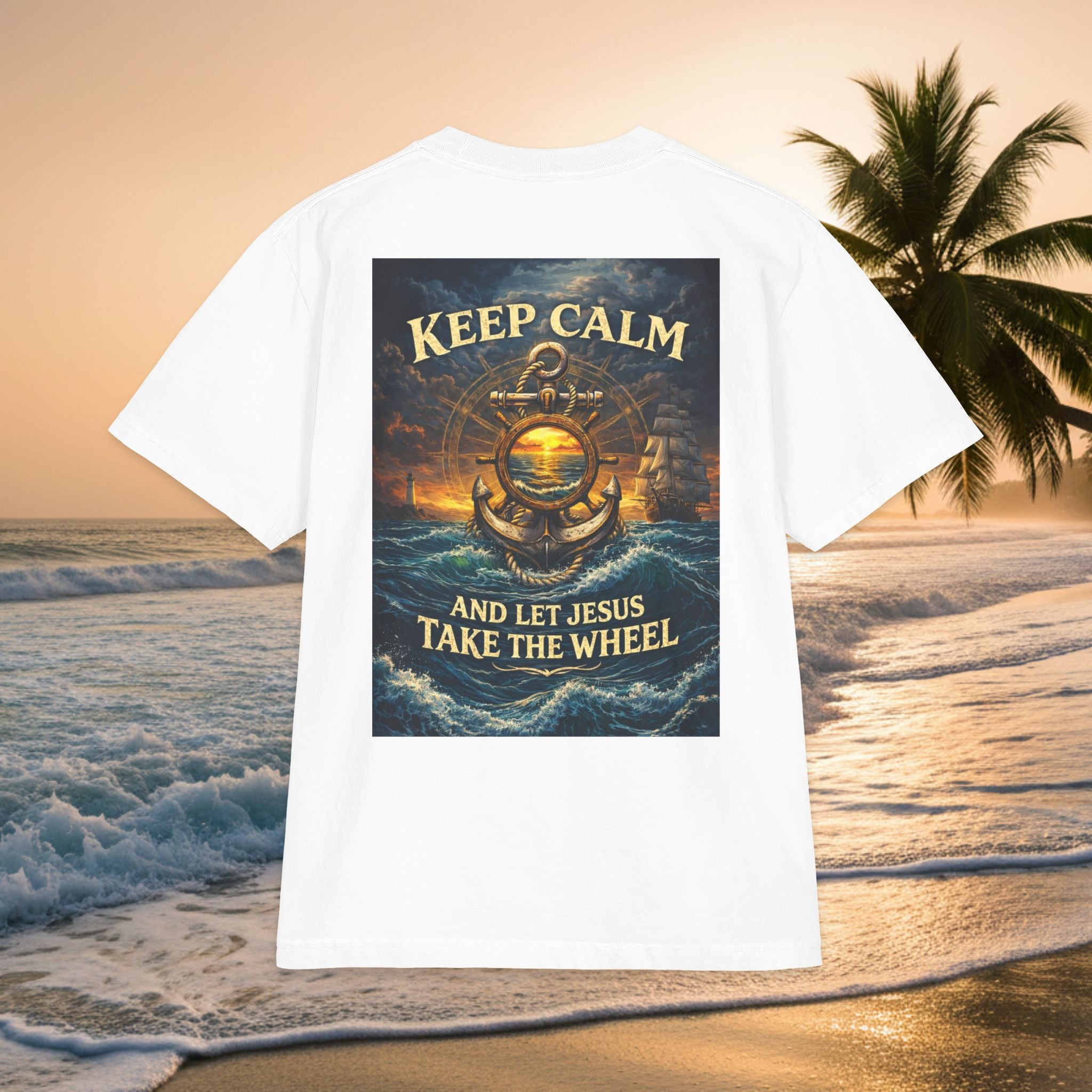 Keep Calm And Let Jesus Take The Wheel T‑Shirt