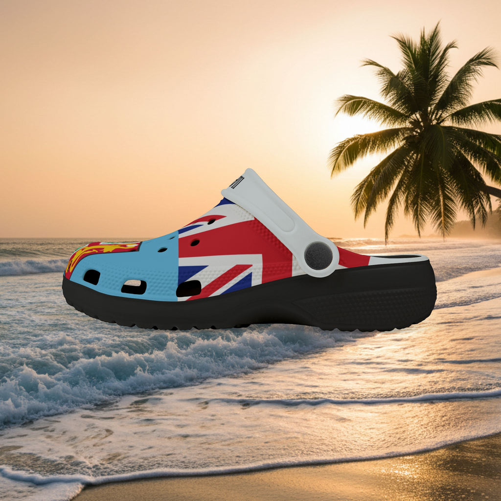 Kids Fiji Flag EVA Foam Clogs — Tropical Beach Sandal for Boys & Girls
