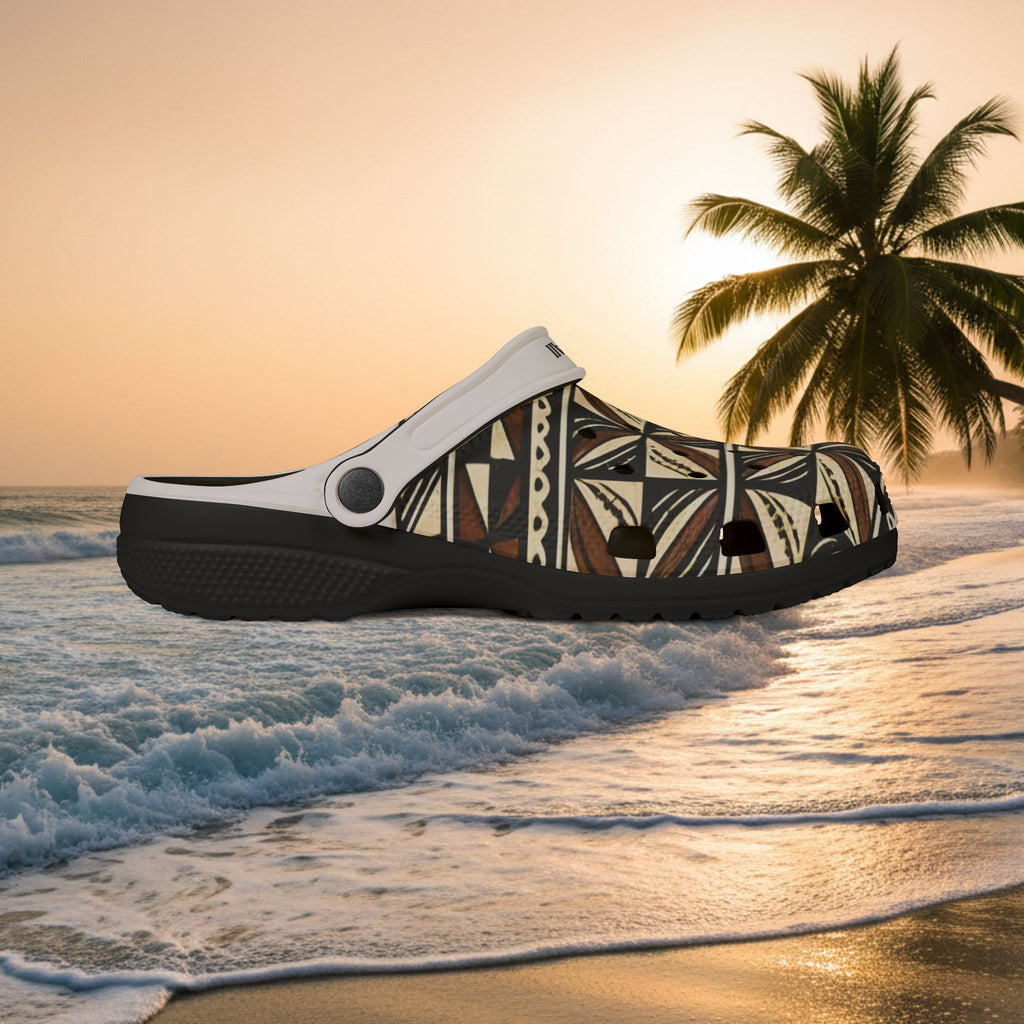 Tropical Tribal EVA Foam Clogs — Patterned Beach Slip-Ons