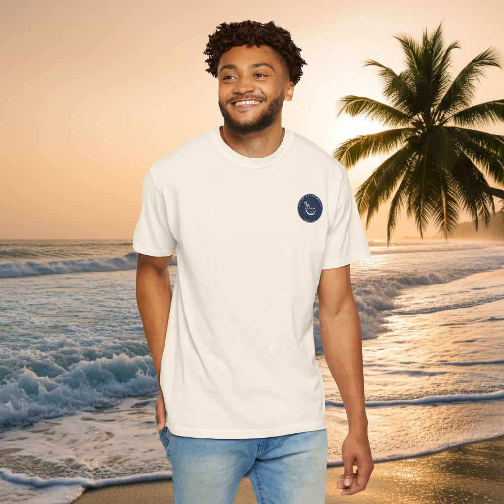 Graphic T-Shirt — "Shit I Don't Have Time For" Beach Sunset Crew Tee