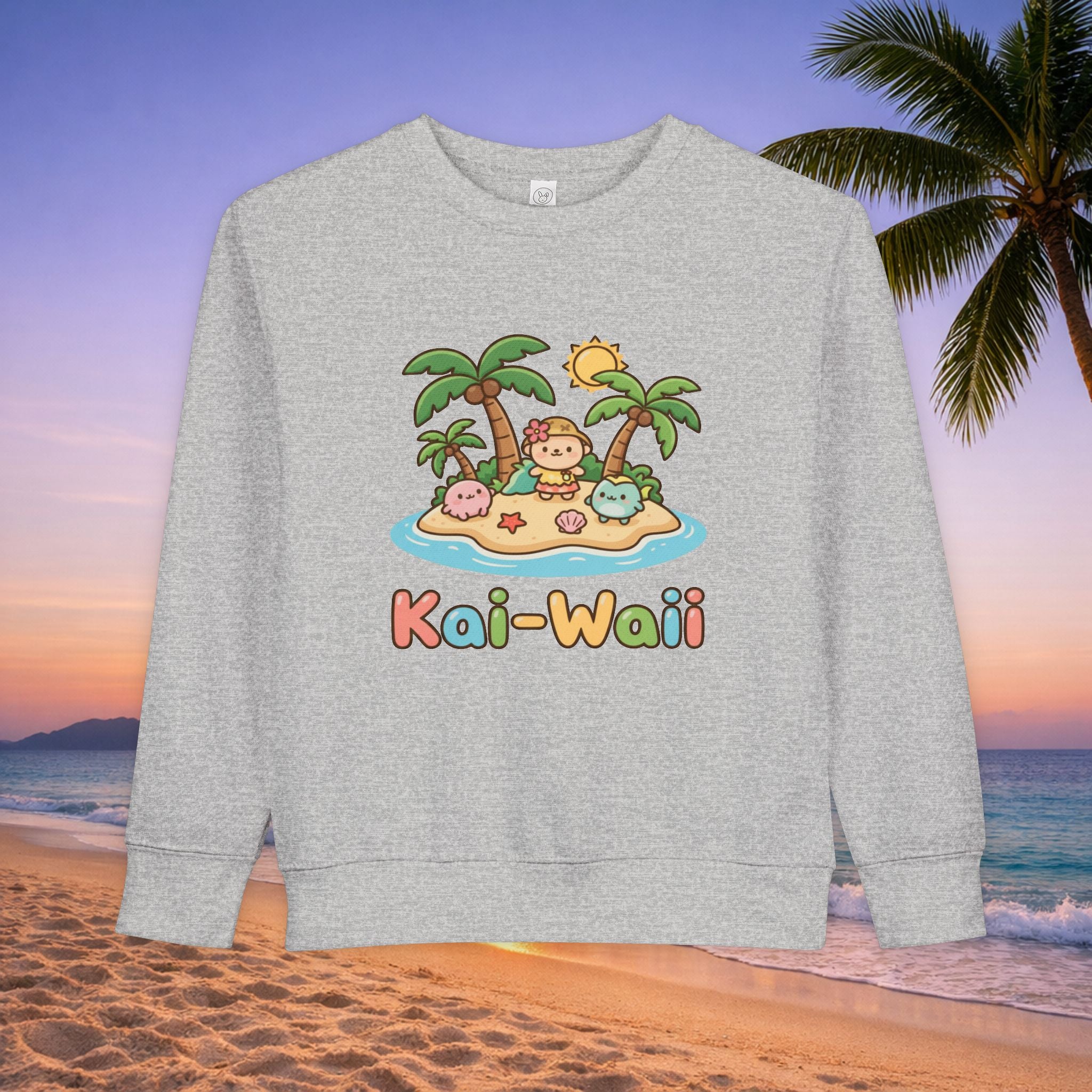 Kai-Waii Island Toddler Sweatshirt — Cute Hawaiian Palm Beach Graphic