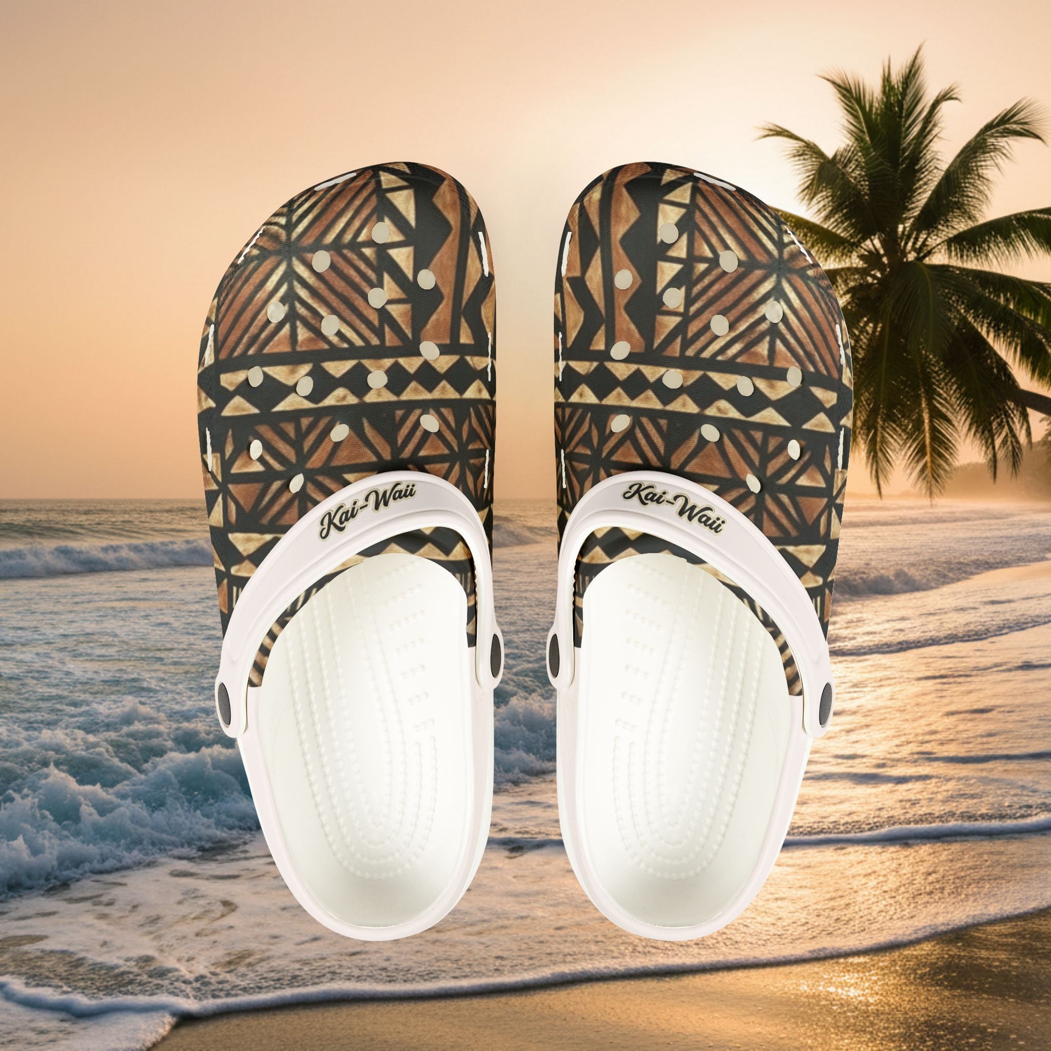 Tribal Pattern EVA Foam Clogs — Lightweight Beach Sandals