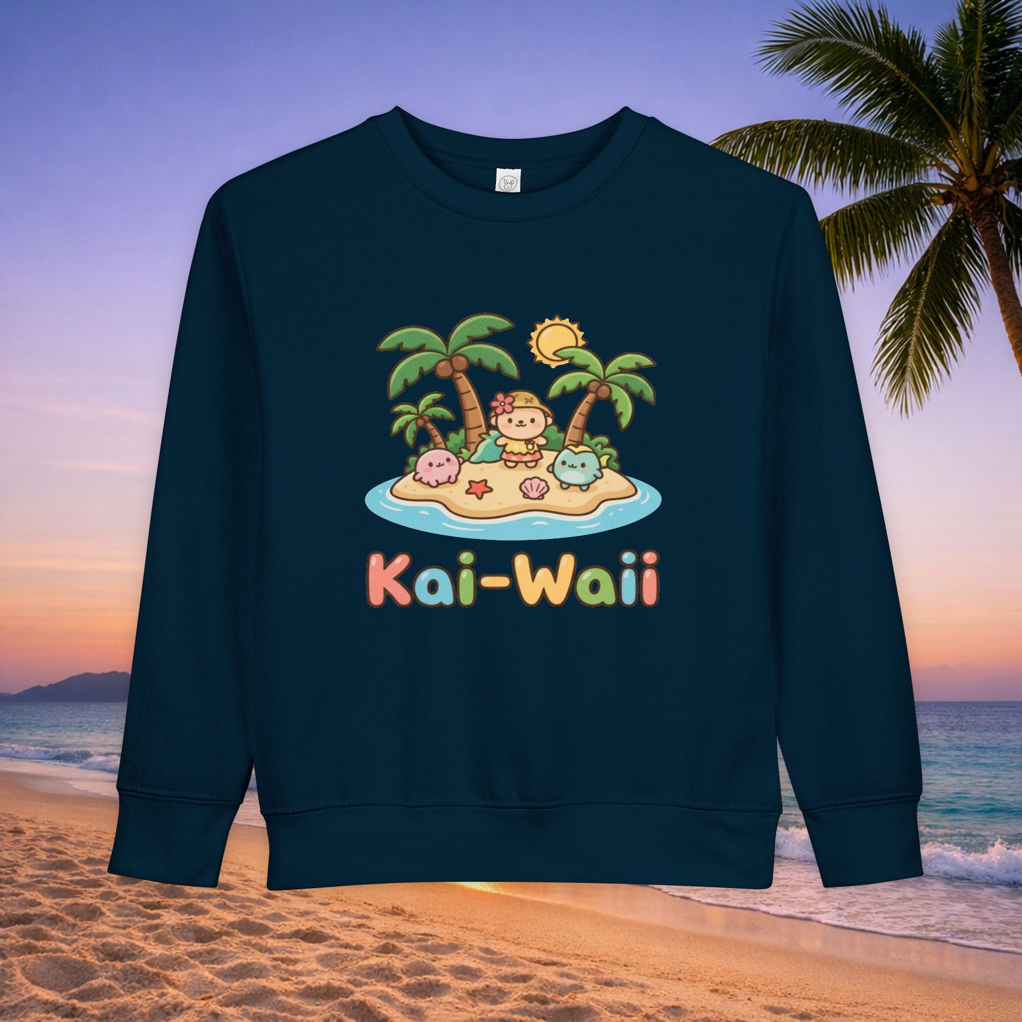 Kai-Waii Island Toddler Sweatshirt — Cute Hawaiian Palm Beach Graphic