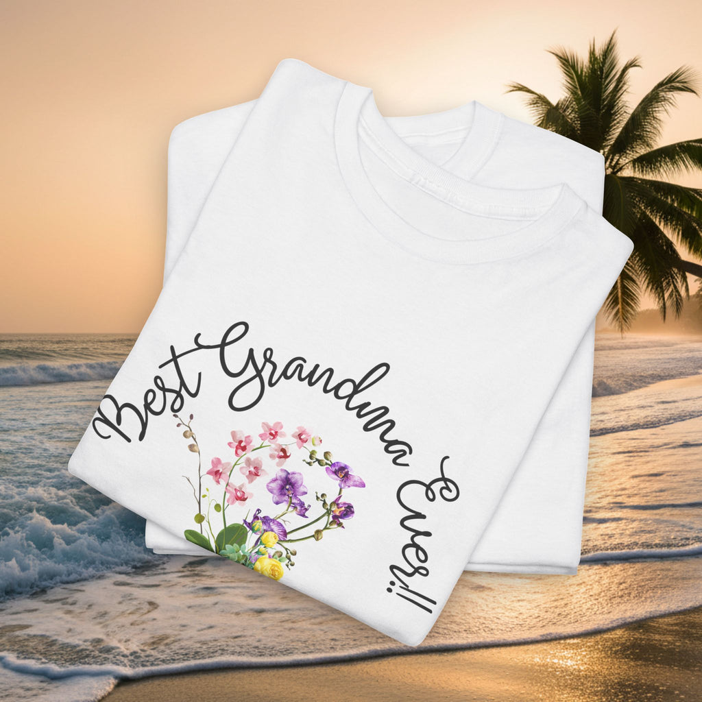 'Best Grandma Ever' Floral T-Shirt — Gift Tee for Grandma, Mother's Day & Birthday