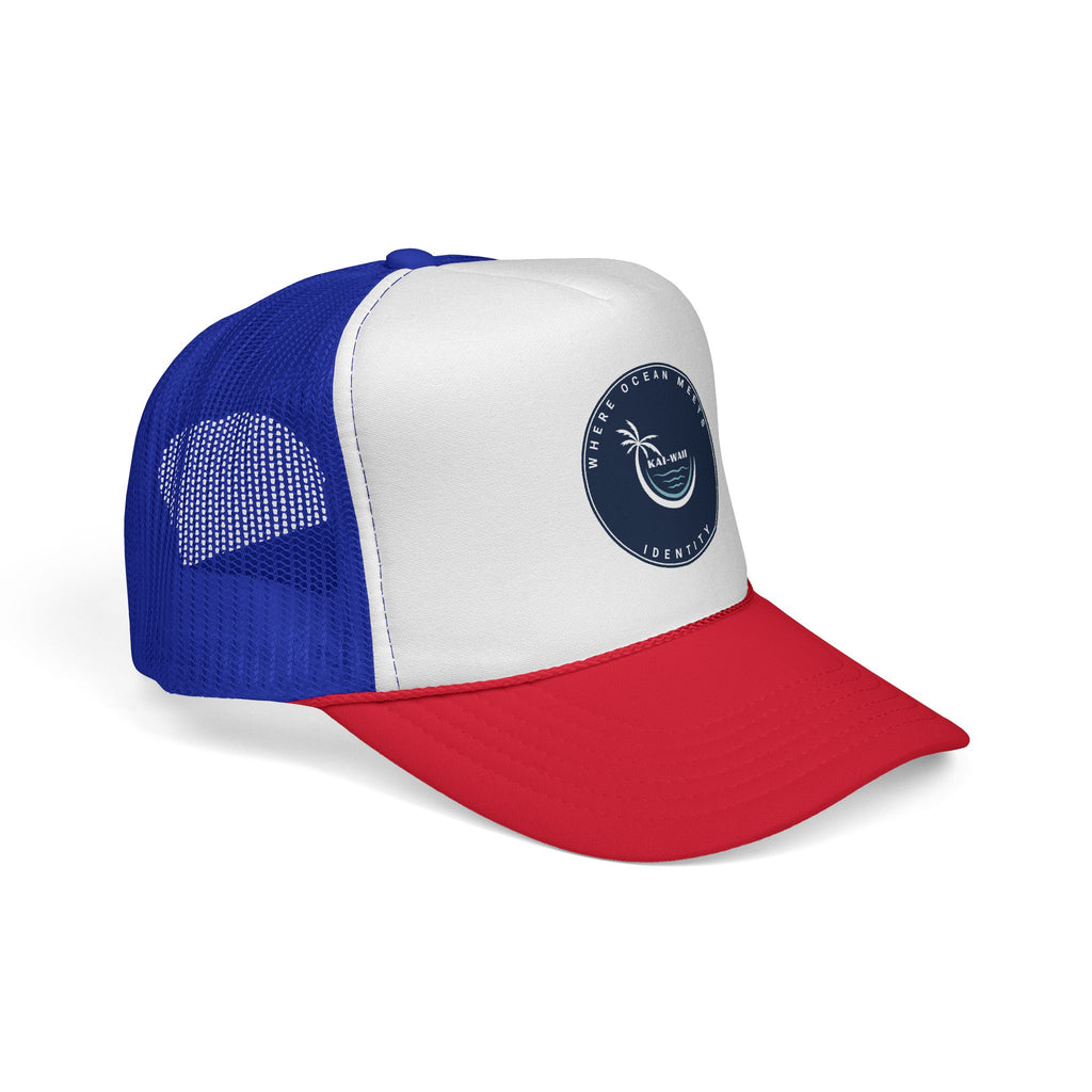 Coastal Vibes Trucker Cap — Ocean Club Palm Patch Snapback