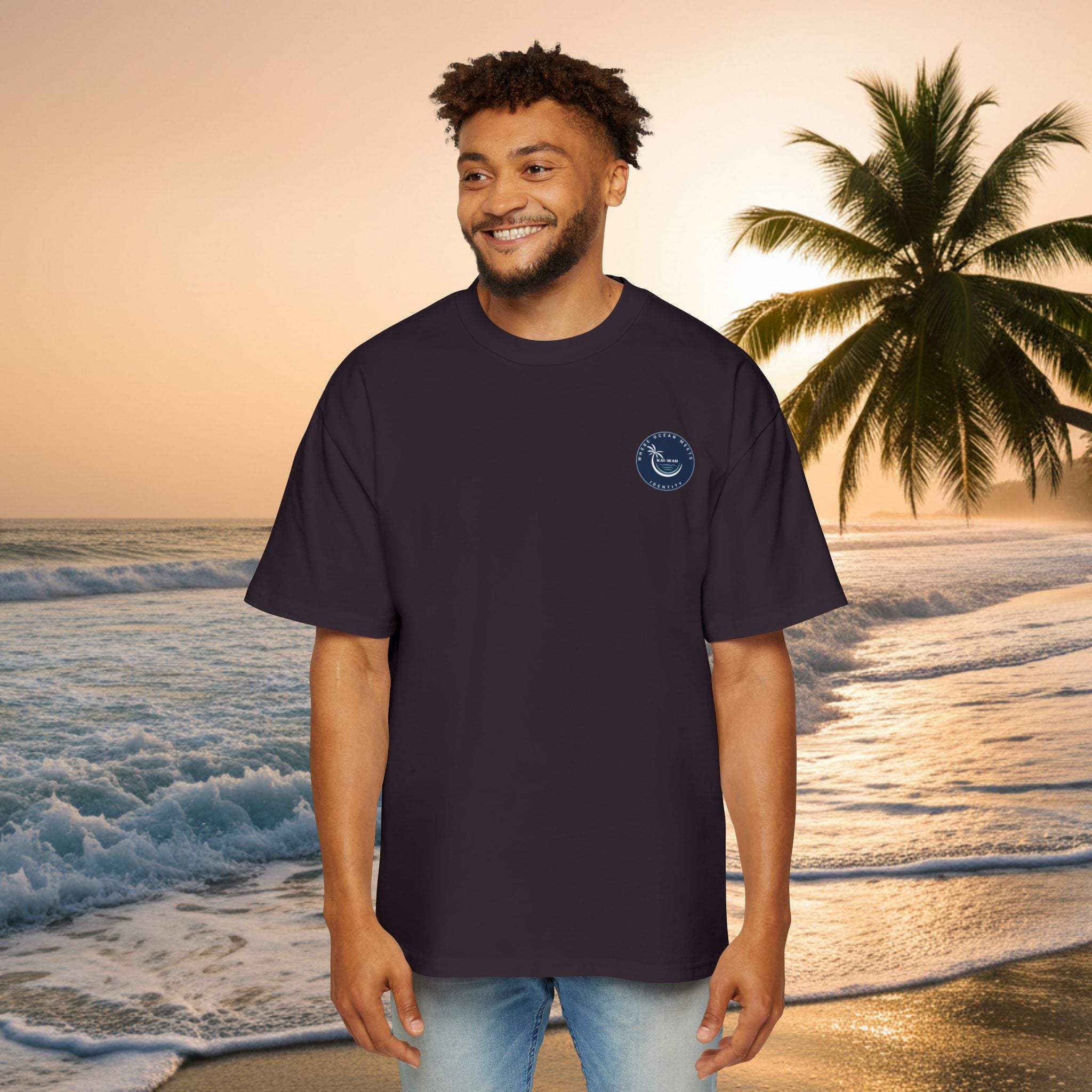 Ocean Is My Escape Tee — Men's Oversized Beach Graphic T-Shirt