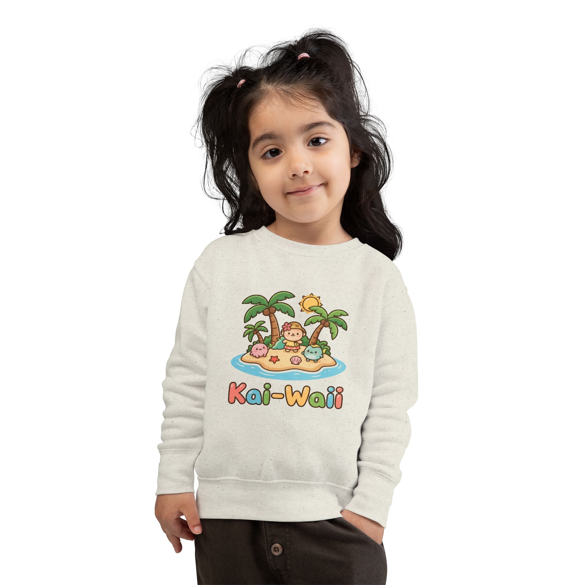 Kai-Waii Island Toddler Sweatshirt — Cute Hawaiian Palm Beach Graphic