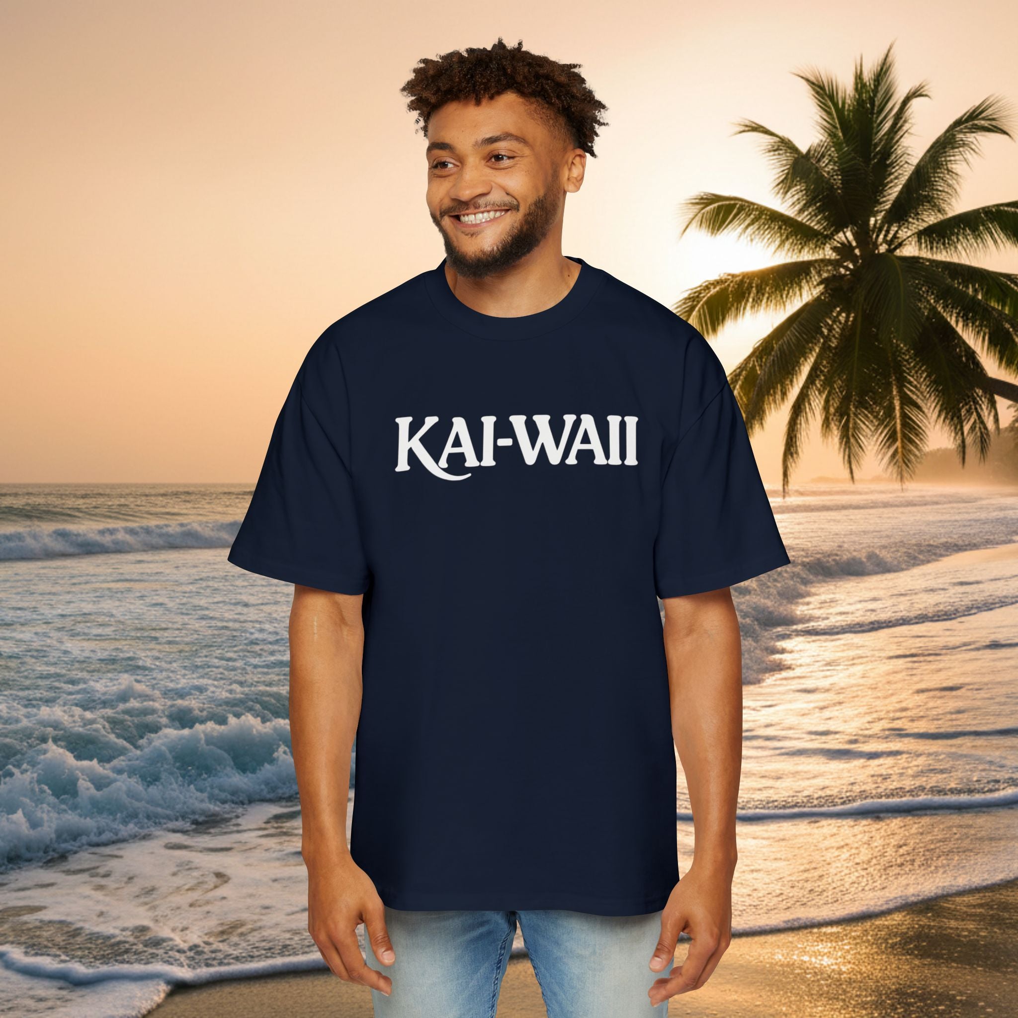 KAI-WAII Oversized Tee — "Shit I Don't Have Time For" Beach Graphic Shirt