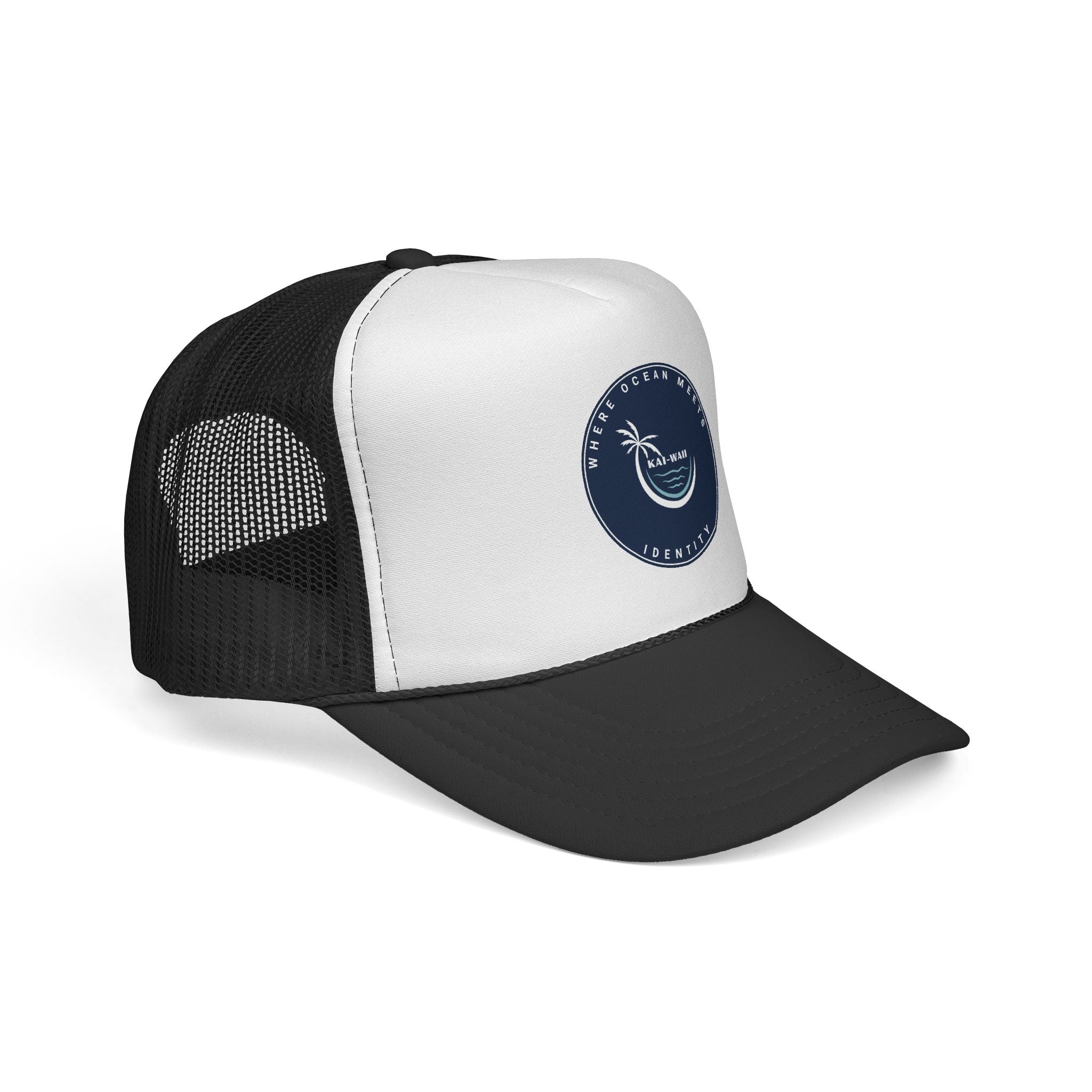 Coastal Vibes Trucker Cap — Ocean Club Palm Patch Snapback