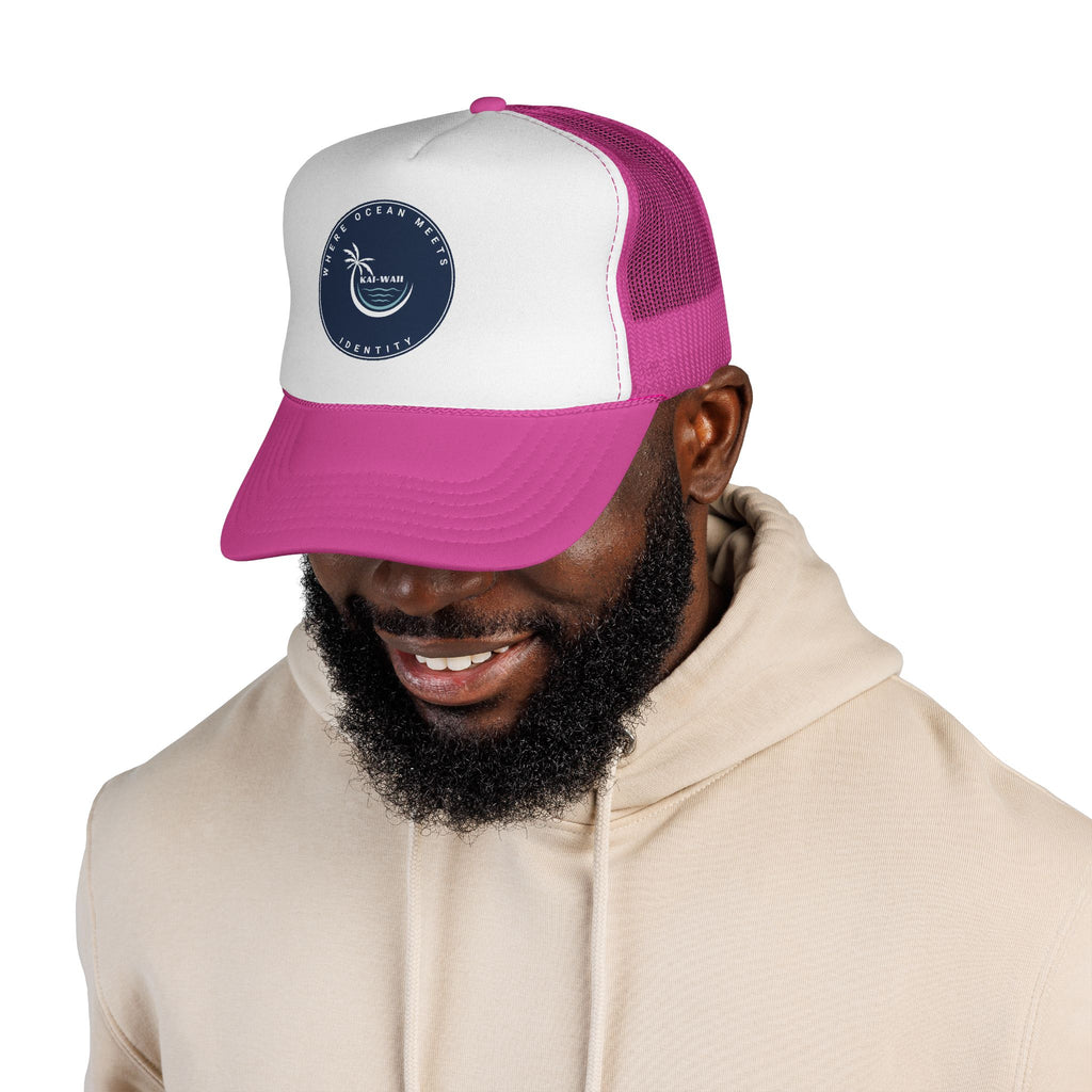Coastal Vibes Trucker Cap — Ocean Club Palm Patch Snapback