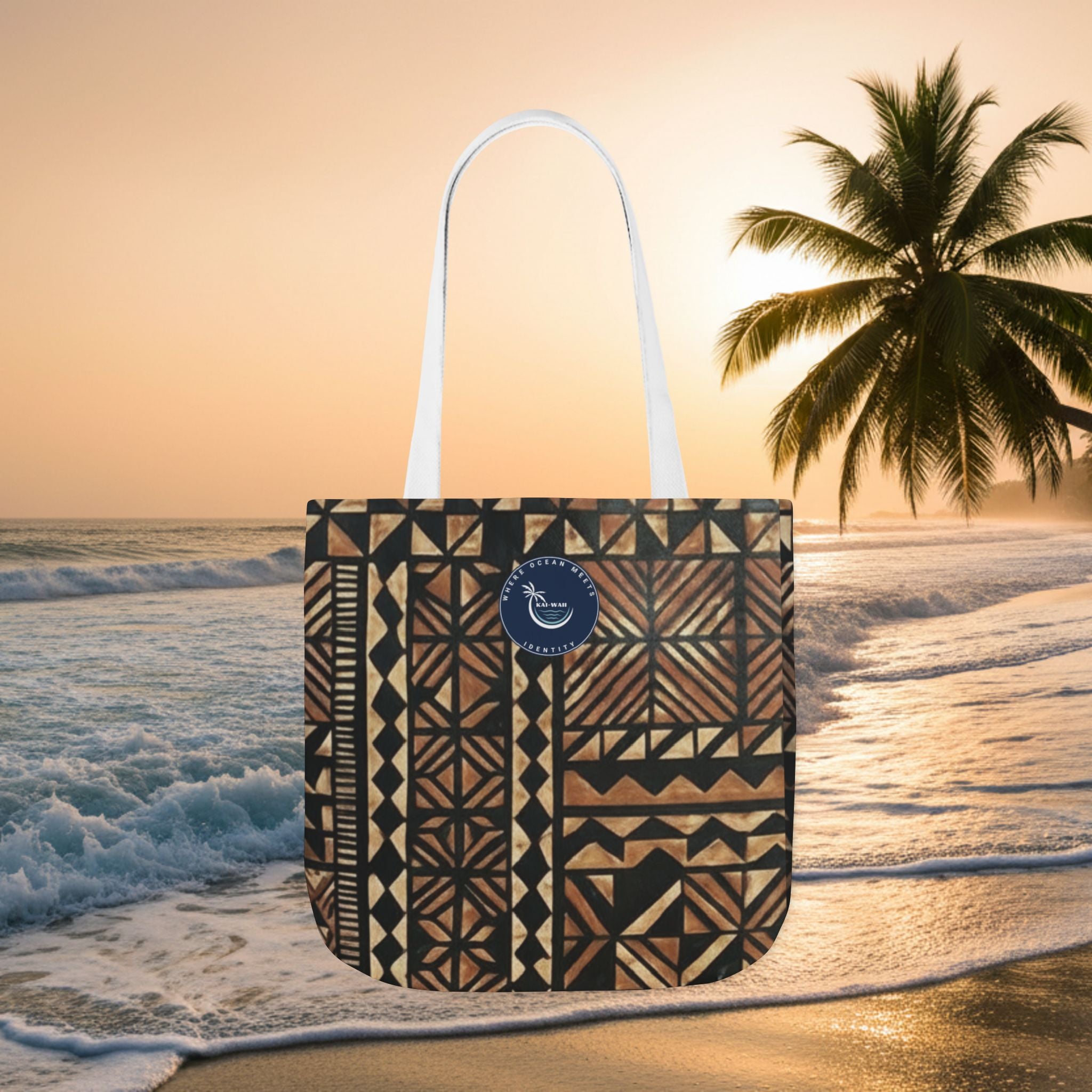 Tribal Pattern Canvas Tote Bag — Beach Market Tote Bag