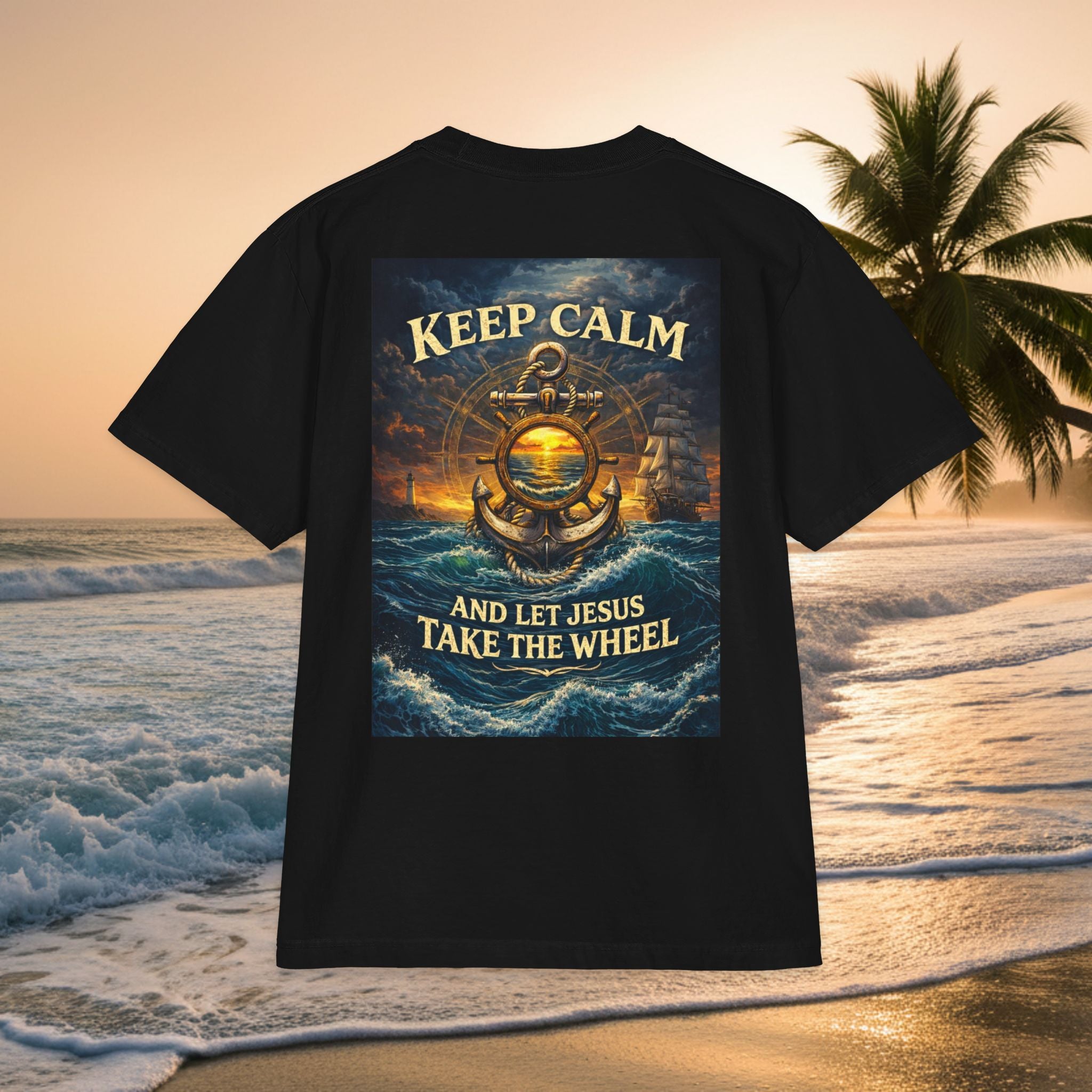 Keep Calm And Let Jesus Take The Wheel T‑Shirt