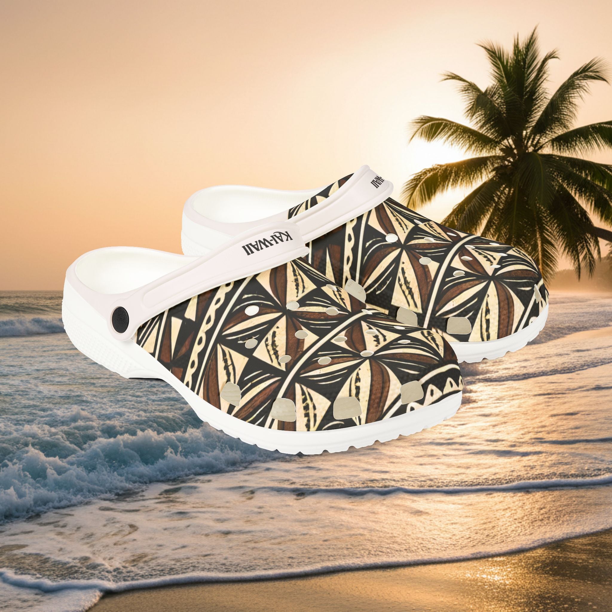 Tropical Tribal EVA Foam Clogs — Patterned Beach Slip-Ons