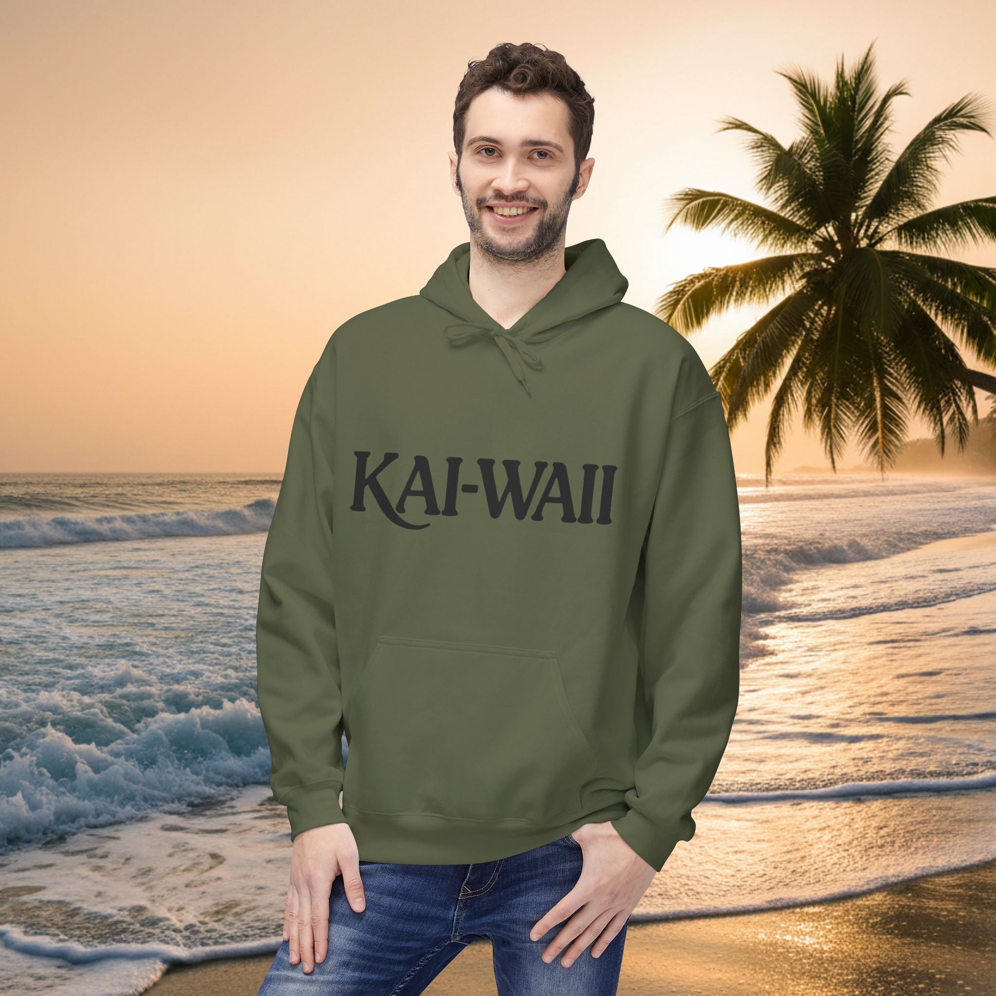 KAI-WAII Bold Text Hoodie — Minimalist Streetwear Pullover