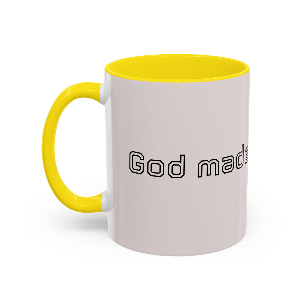 Motivational Accent Coffee Mug — "God Made It Happen" Inspirational Latte Mug