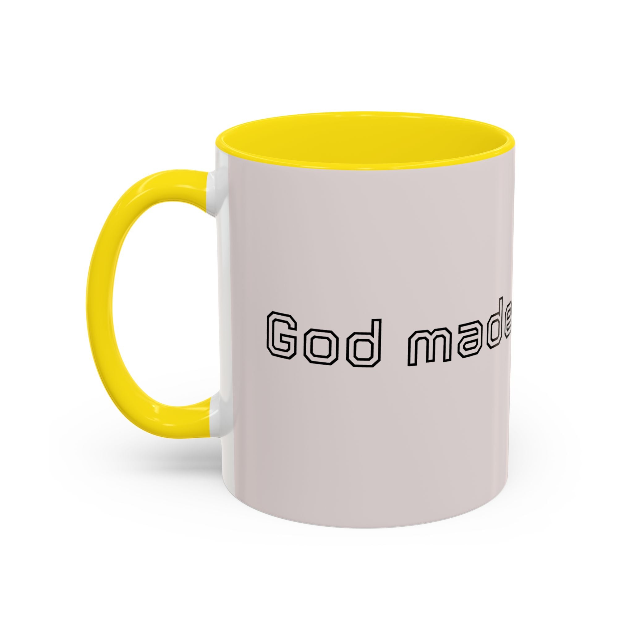 Motivational Accent Coffee Mug — "God Made It Happen" Inspirational Latte Mug