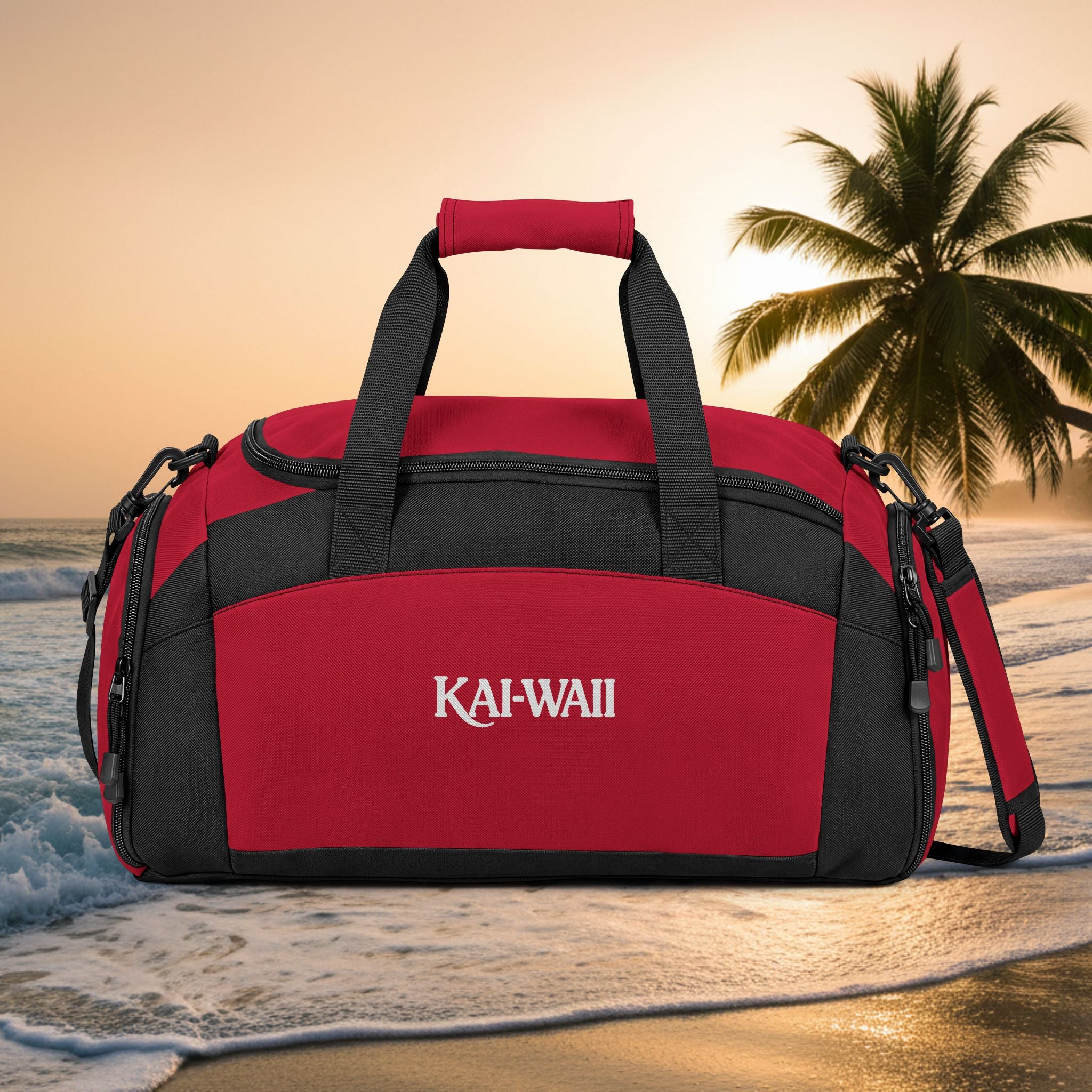 Kawaii Logo Gym Bag — Durable Black Workout Duffel