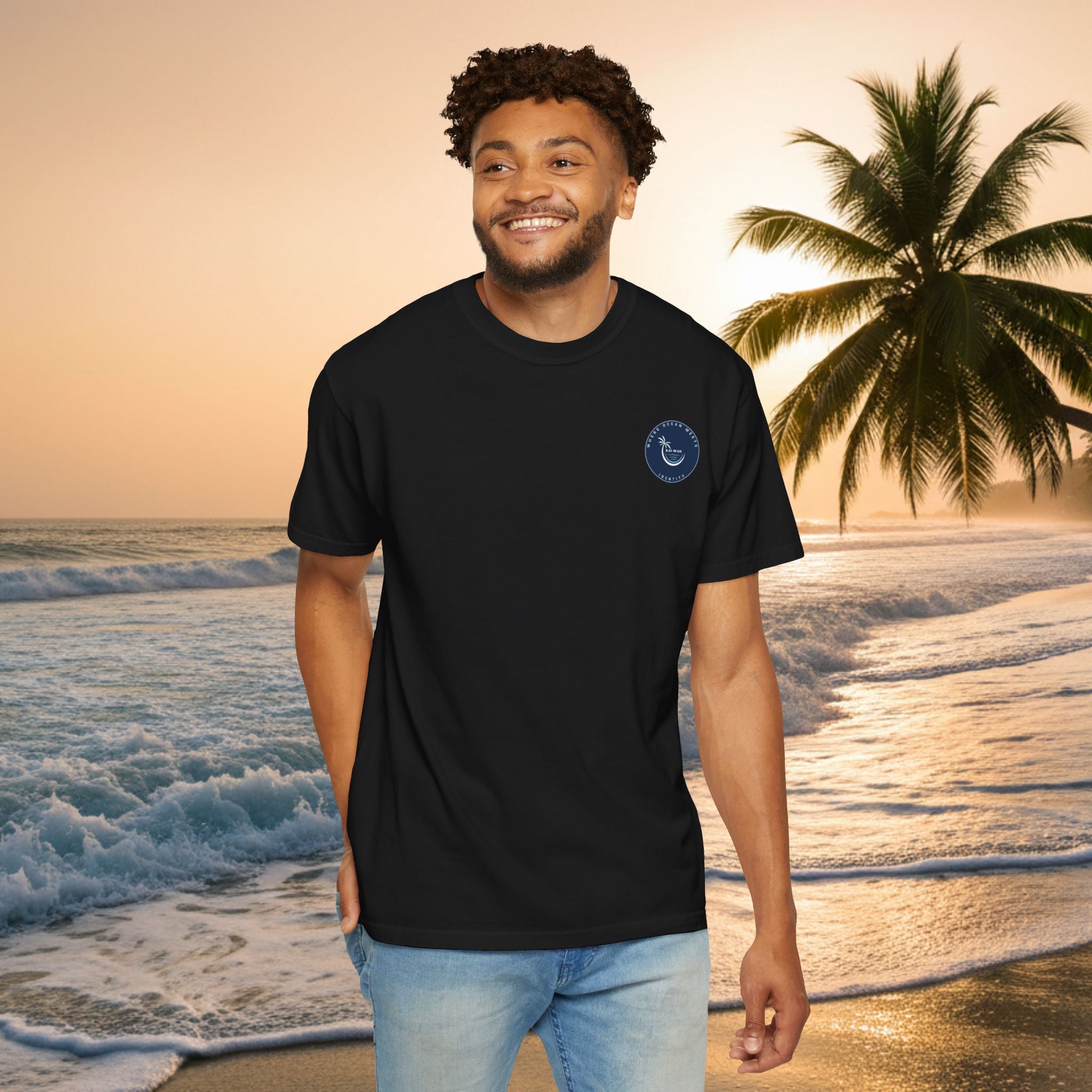 Graphic T-Shirt — "Shit I Don't Have Time For" Beach Sunset Crew Tee