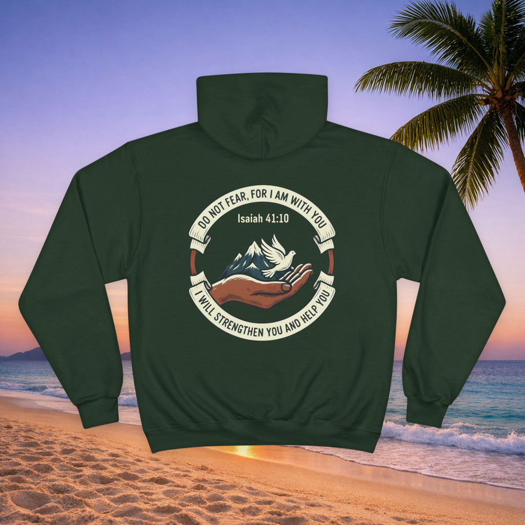Faith Mountain Hoodie – "Do Not Fear, For I Am With You" Isaiah 41:10 Christian Pullover