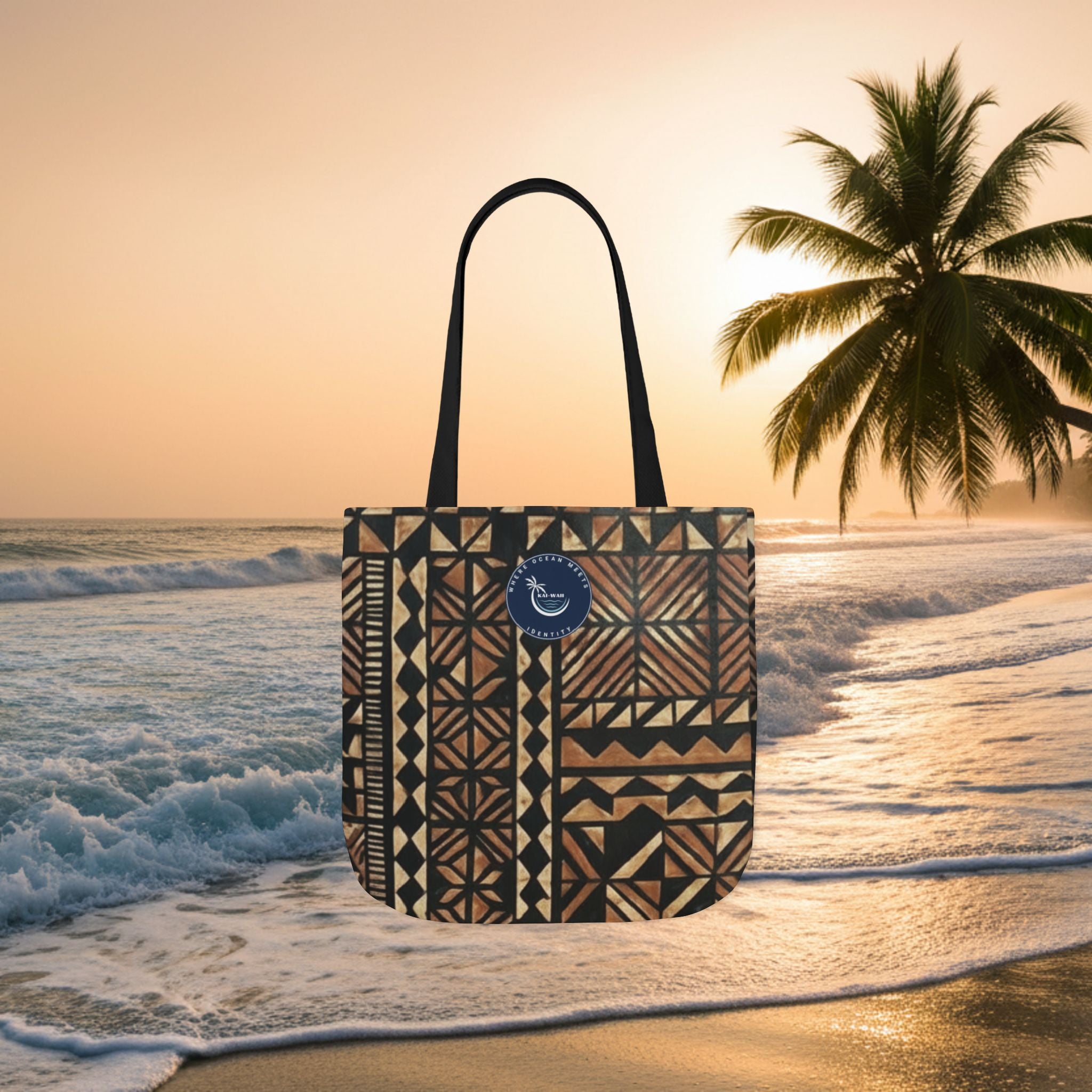 Tribal Pattern Canvas Tote Bag — Beach Market Tote Bag