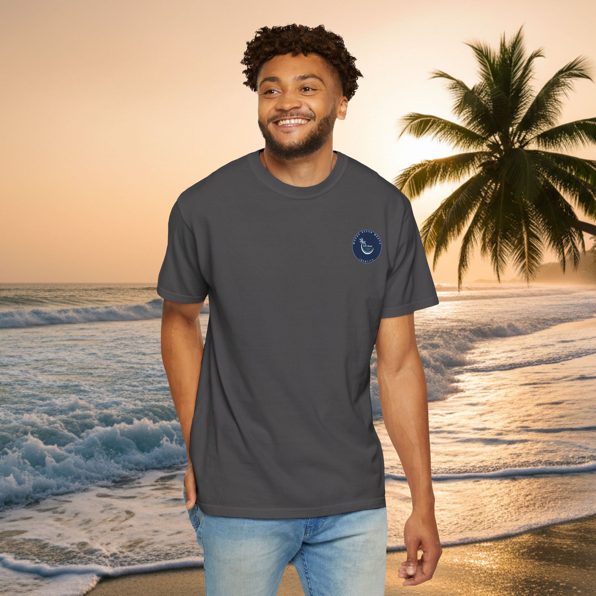 Graphic T-Shirt — "Shit I Don't Have Time For" Beach Sunset Crew Tee