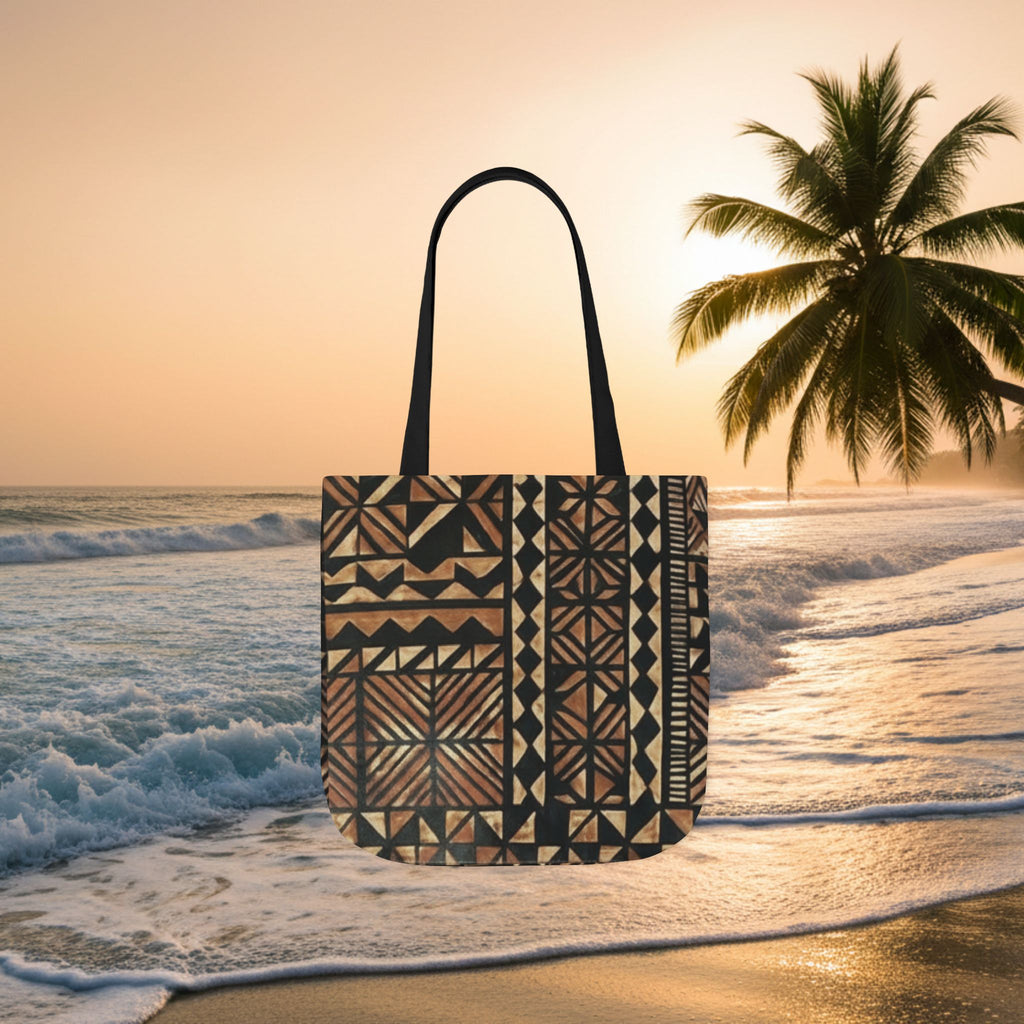 Tribal Pattern Canvas Tote Bag — Beach Market Tote Bag