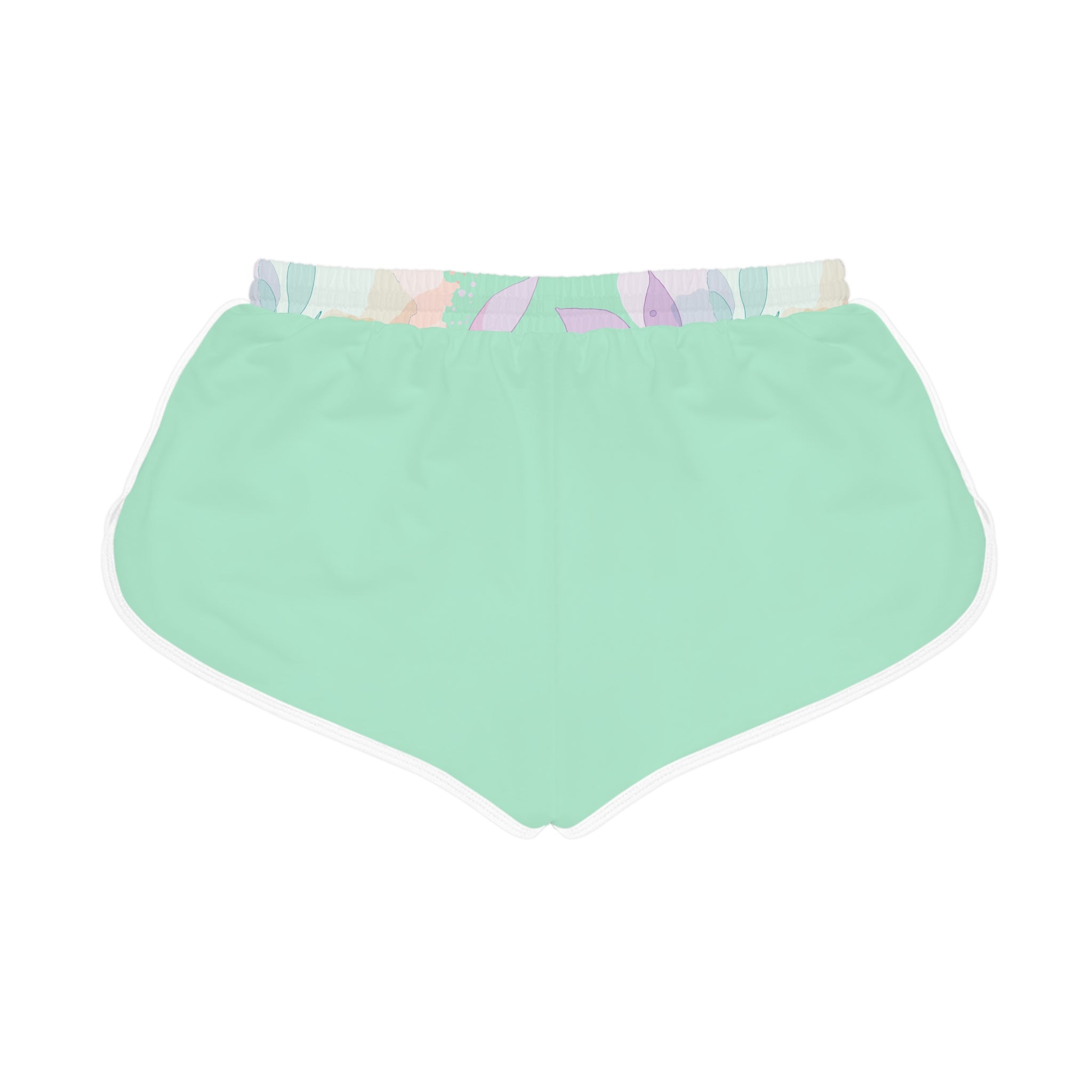 Kai-Waii Pastel Mint Women's Relaxed Shorts — Cute Heart Graphic Lounge Shorts