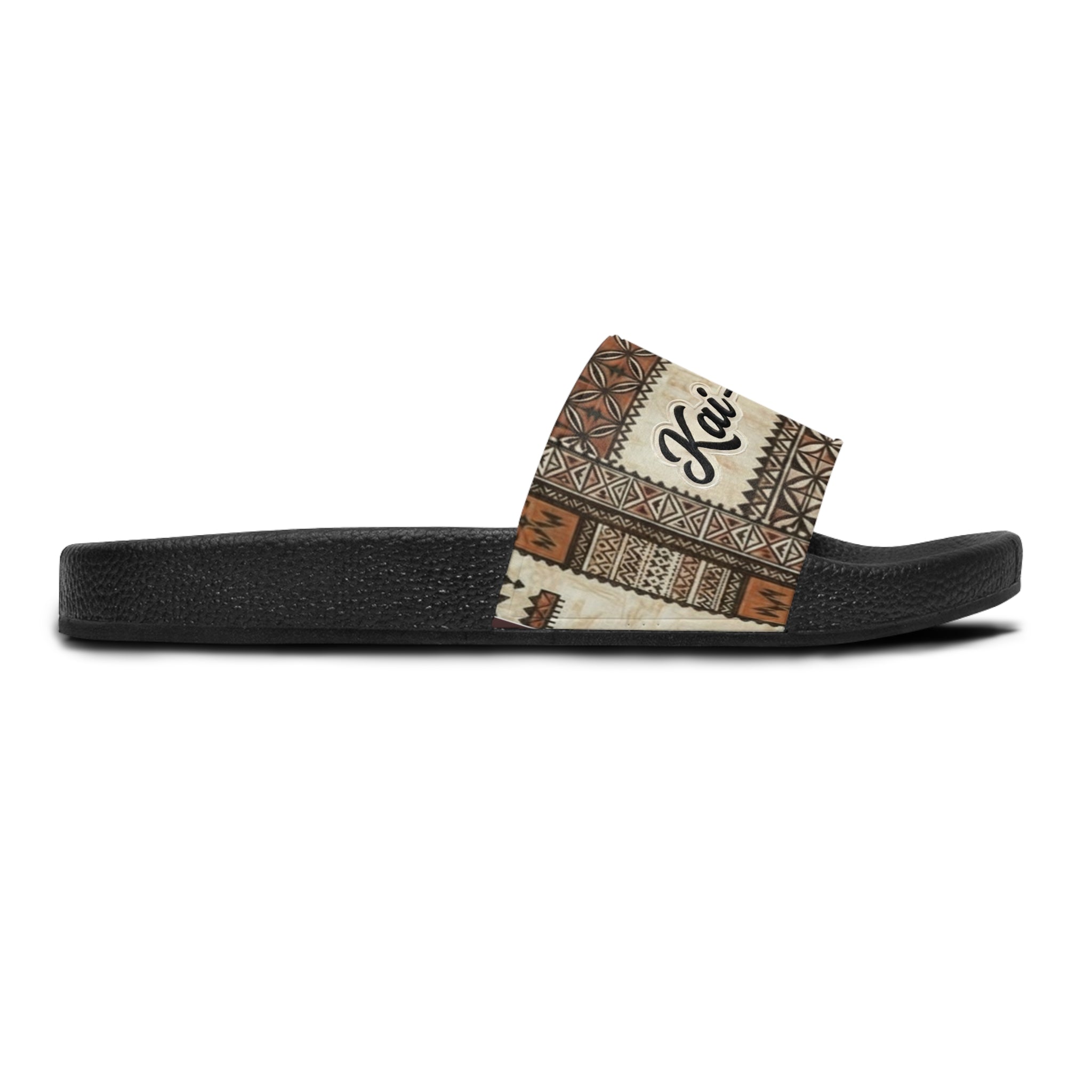 Slide Sandals - Island Tribal Print "Kai-Wai" Comfort Slides