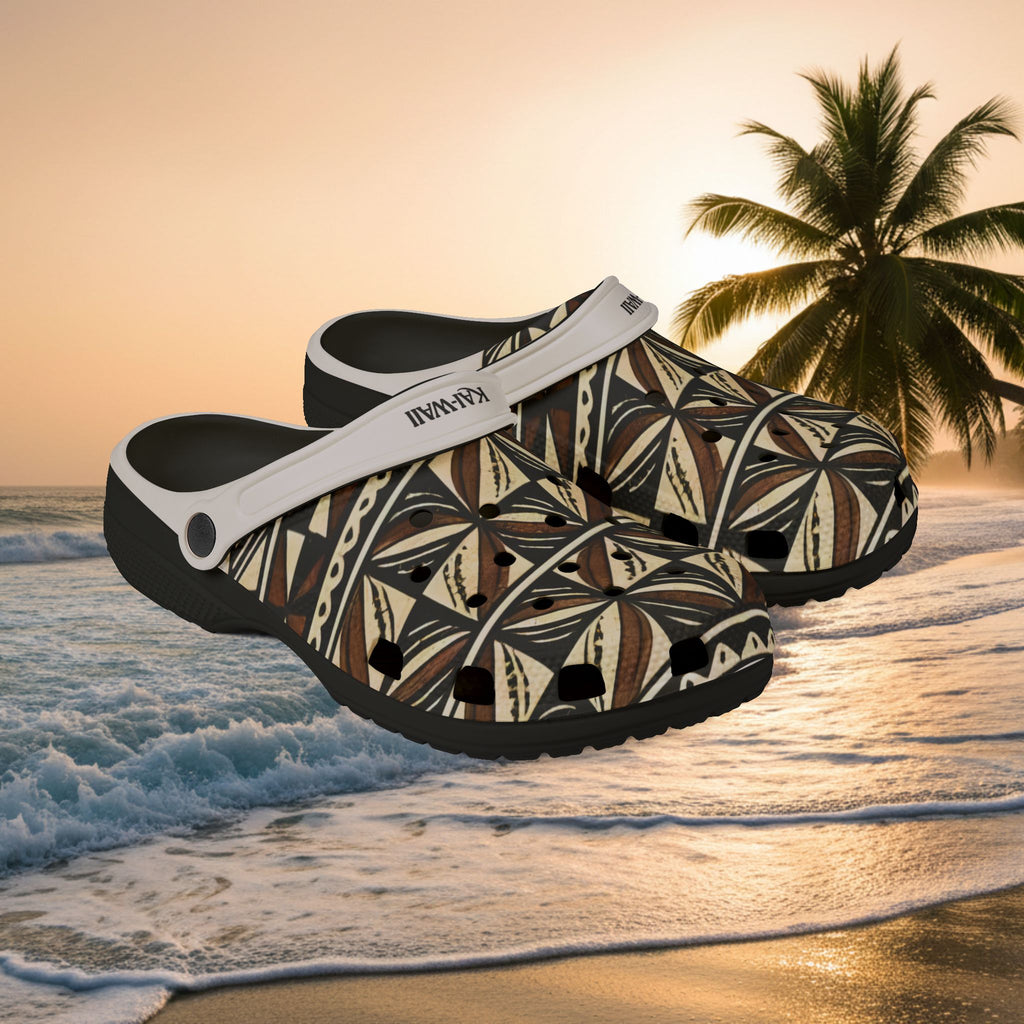 Tropical Tribal EVA Foam Clogs — Patterned Beach Slip-Ons