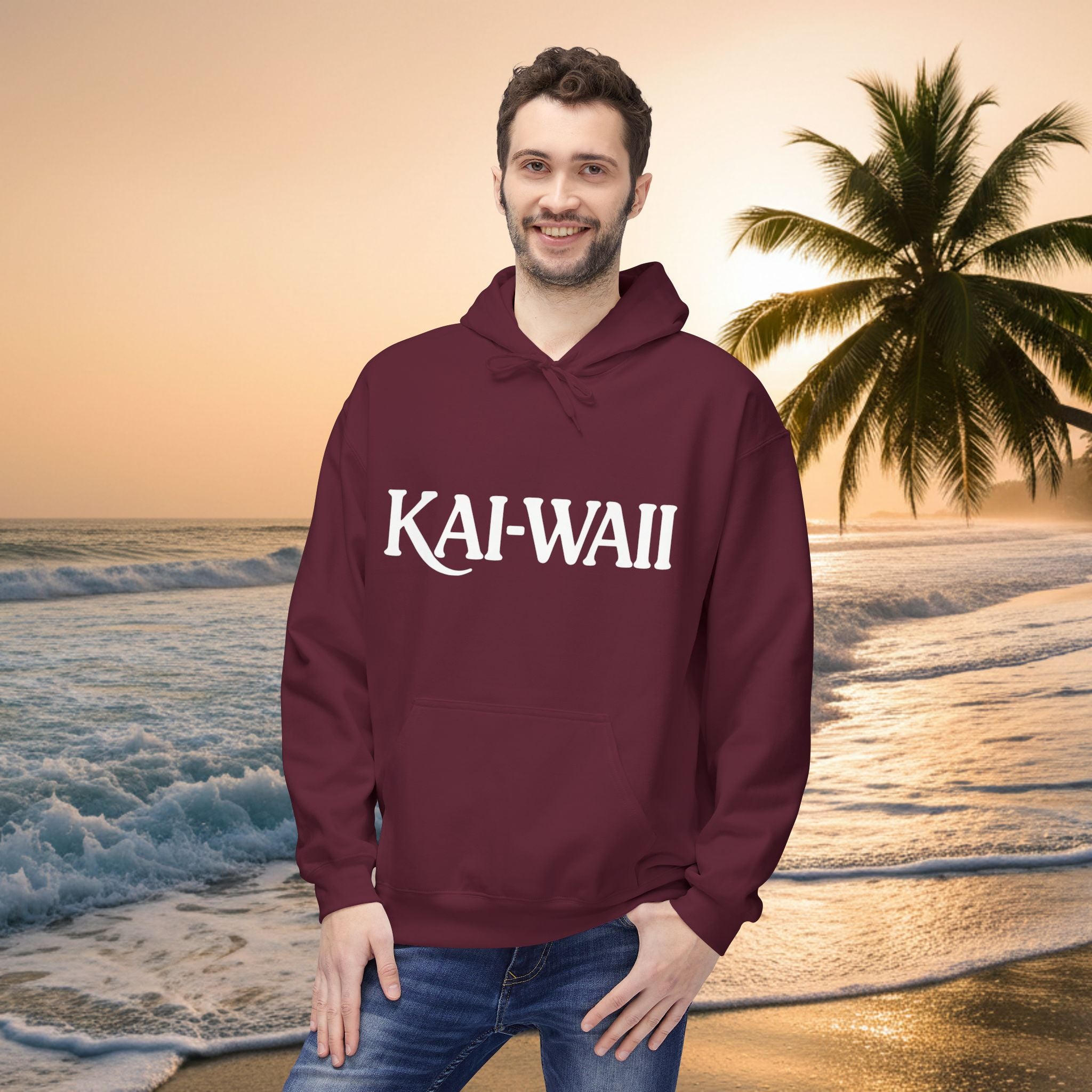 KAI-WAII Bold Text Hoodie — Minimalist Streetwear Pullover