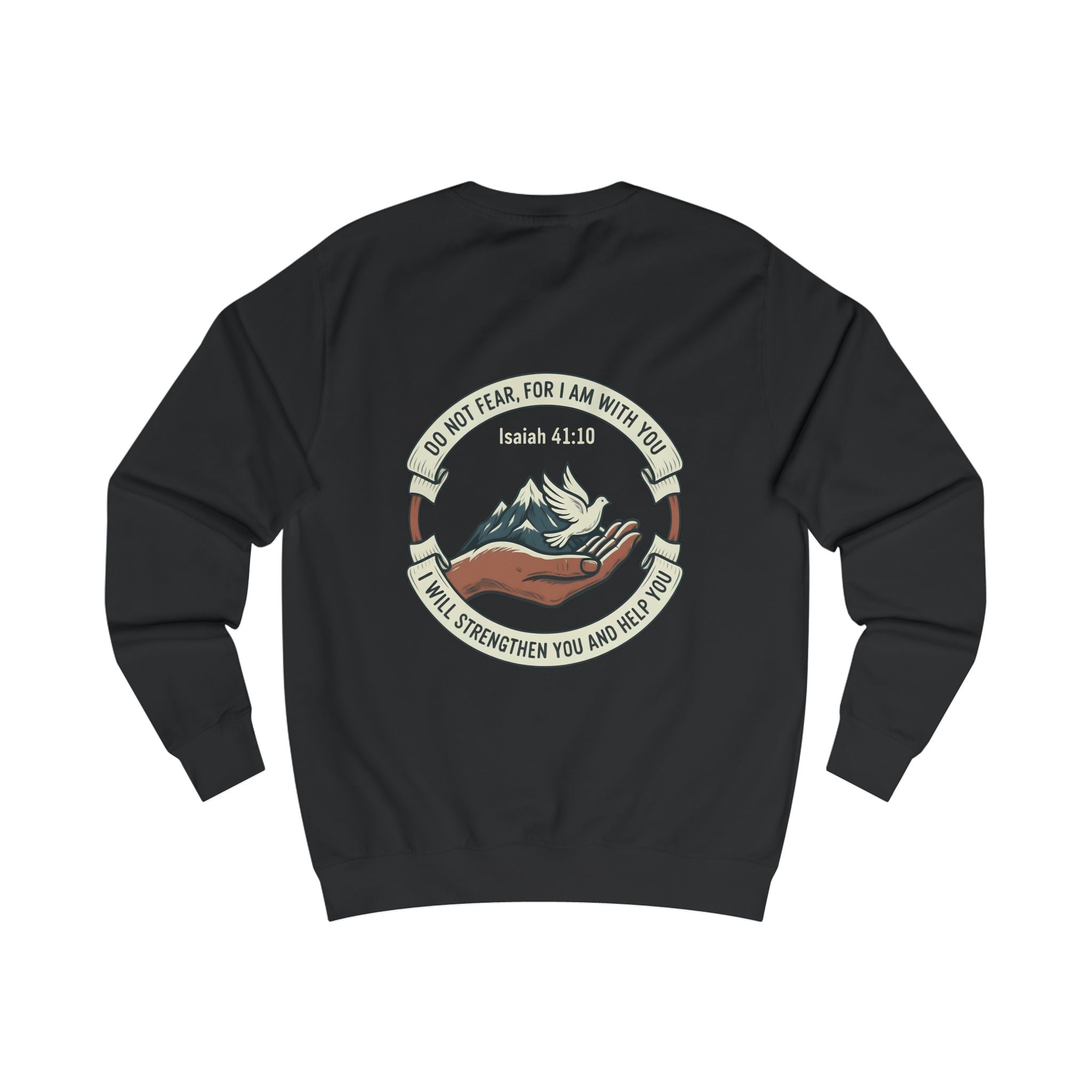 Christian Mountain Sweatshirt — "Do Not Fear, For I Am With You" (Isaiah 41:10)