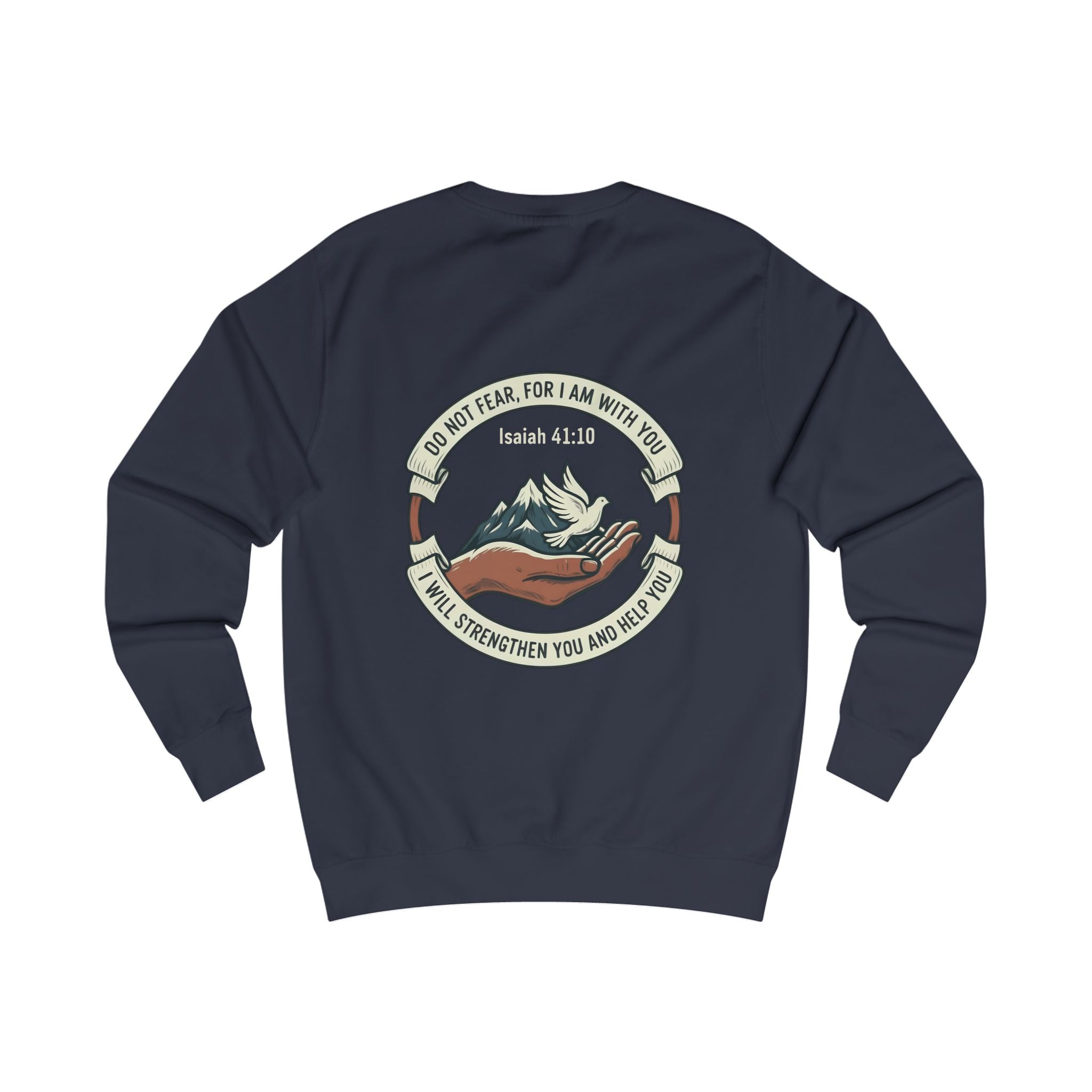 Christian Mountain Sweatshirt — "Do Not Fear, For I Am With You" (Isaiah 41:10)