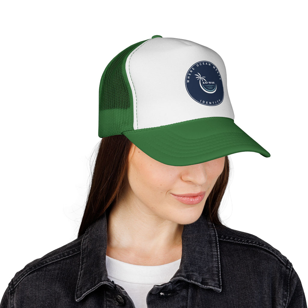 Coastal Vibes Trucker Cap — Ocean Club Palm Patch Snapback