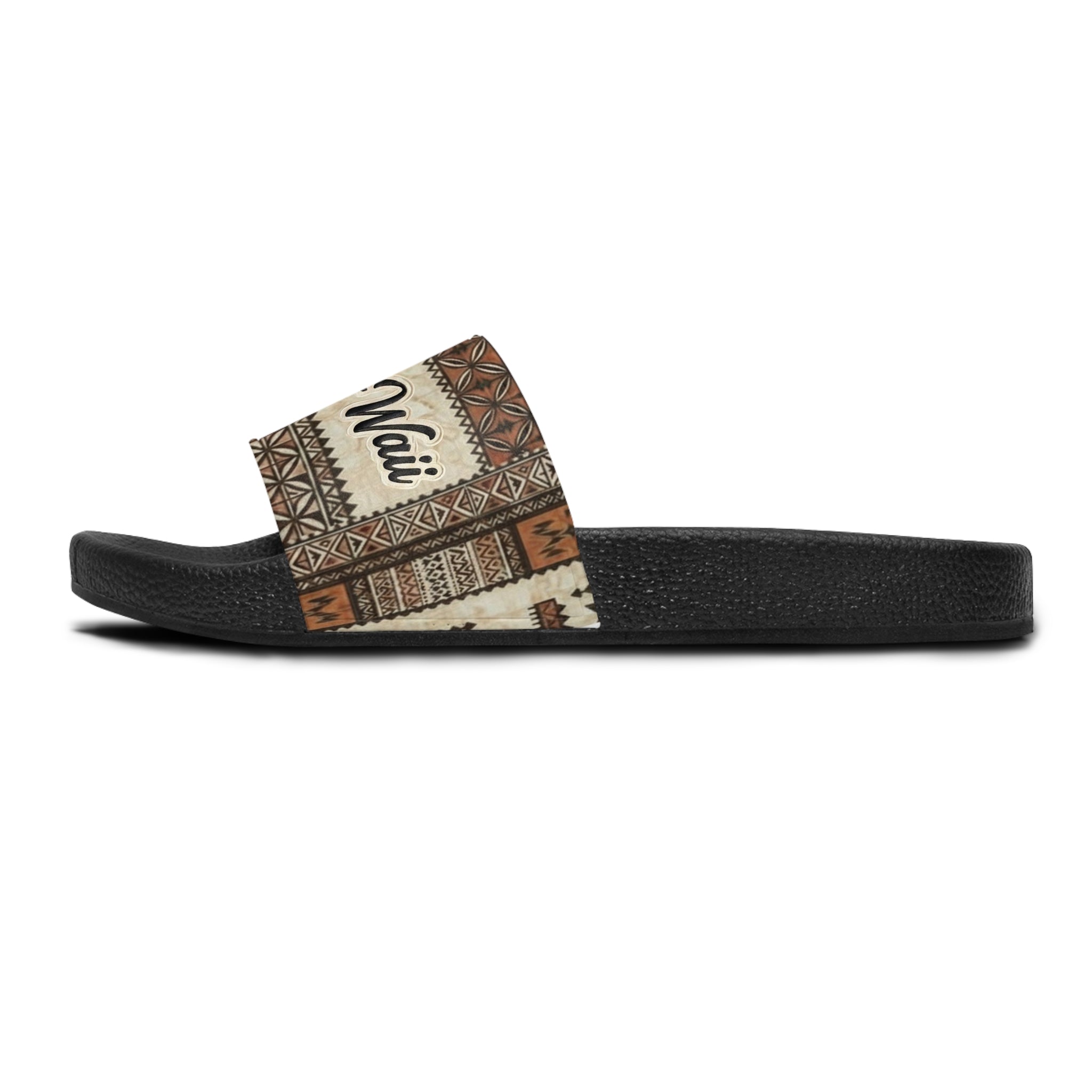 Slide Sandals - Island Tribal Print "Kai-Wai" Comfort Slides