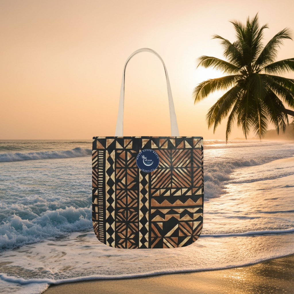 Tribal Pattern Canvas Tote Bag — Beach Market Tote Bag