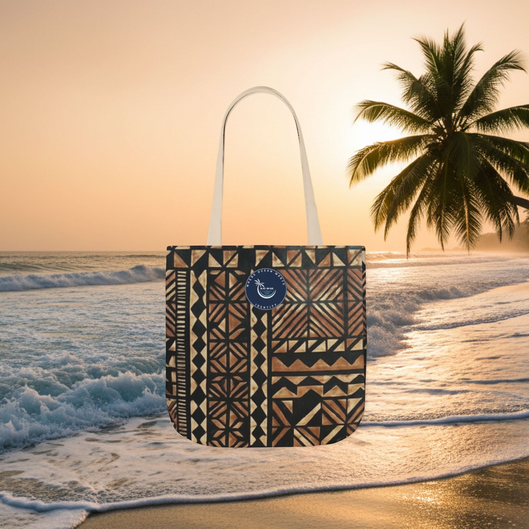 Tribal Pattern Canvas Tote Bag — Beach Market Tote Bag
