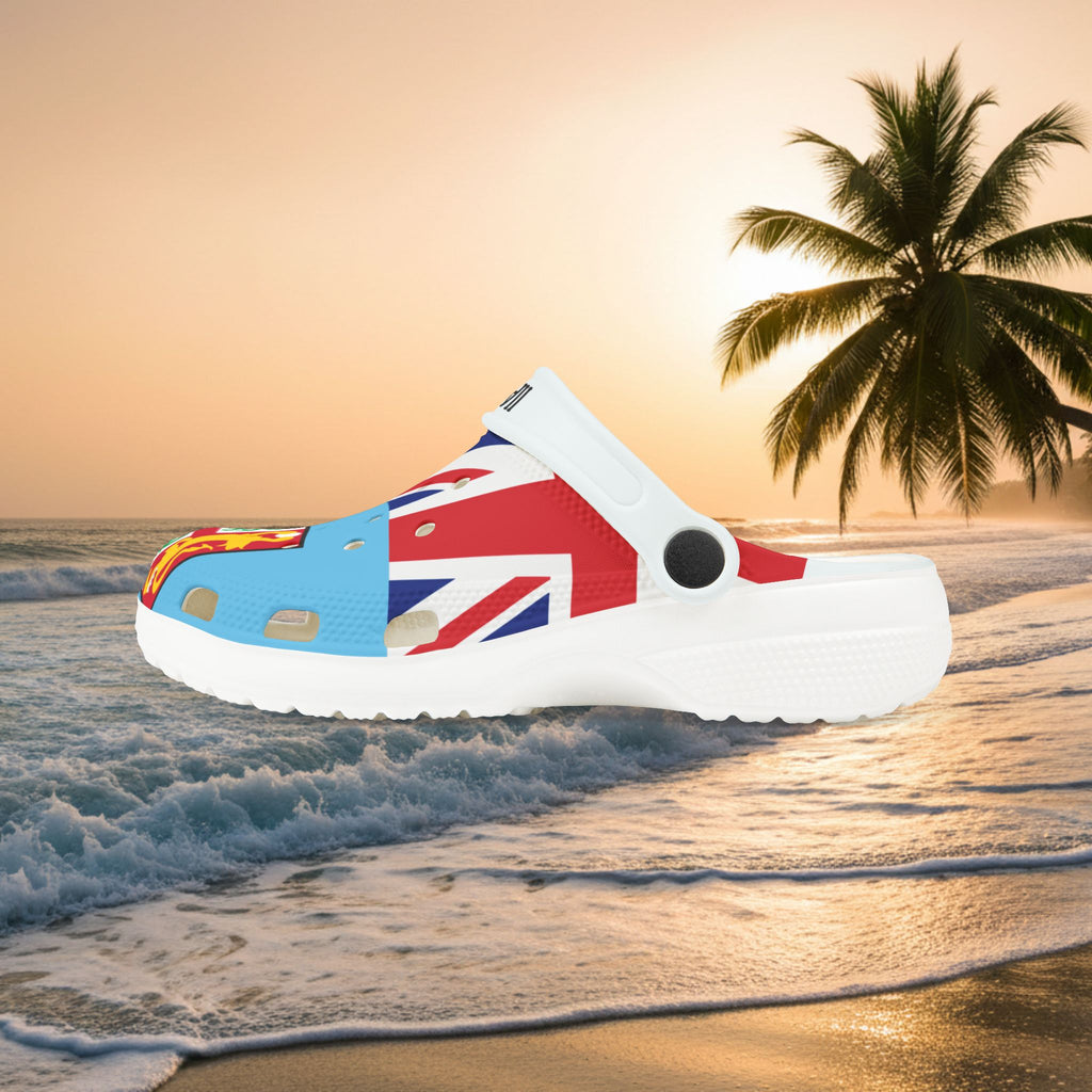 Kids Fiji Flag EVA Foam Clogs — Tropical Beach Sandal for Boys & Girls
